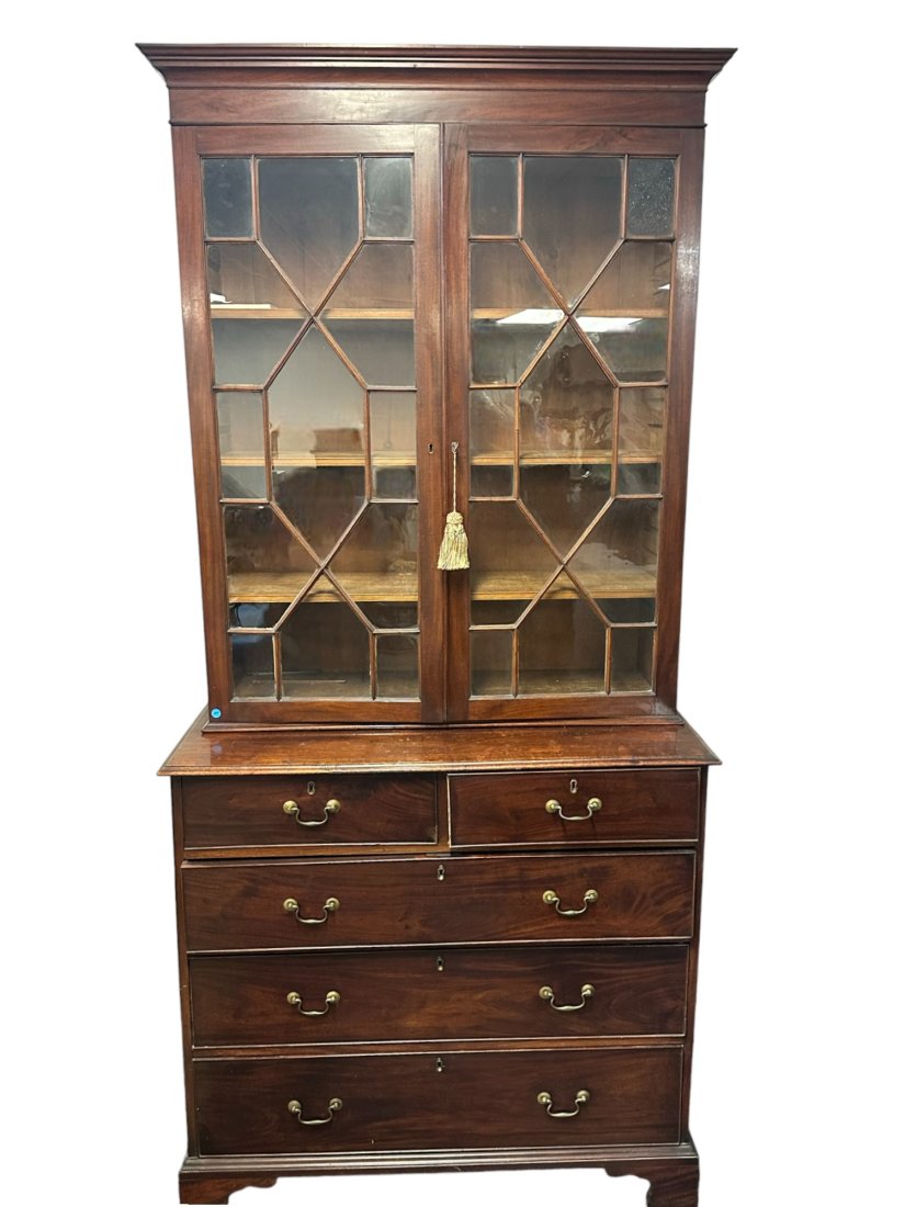 CHARLESTON ANTIQUE TALL BUREAU BOOKCASE (1 of 20)