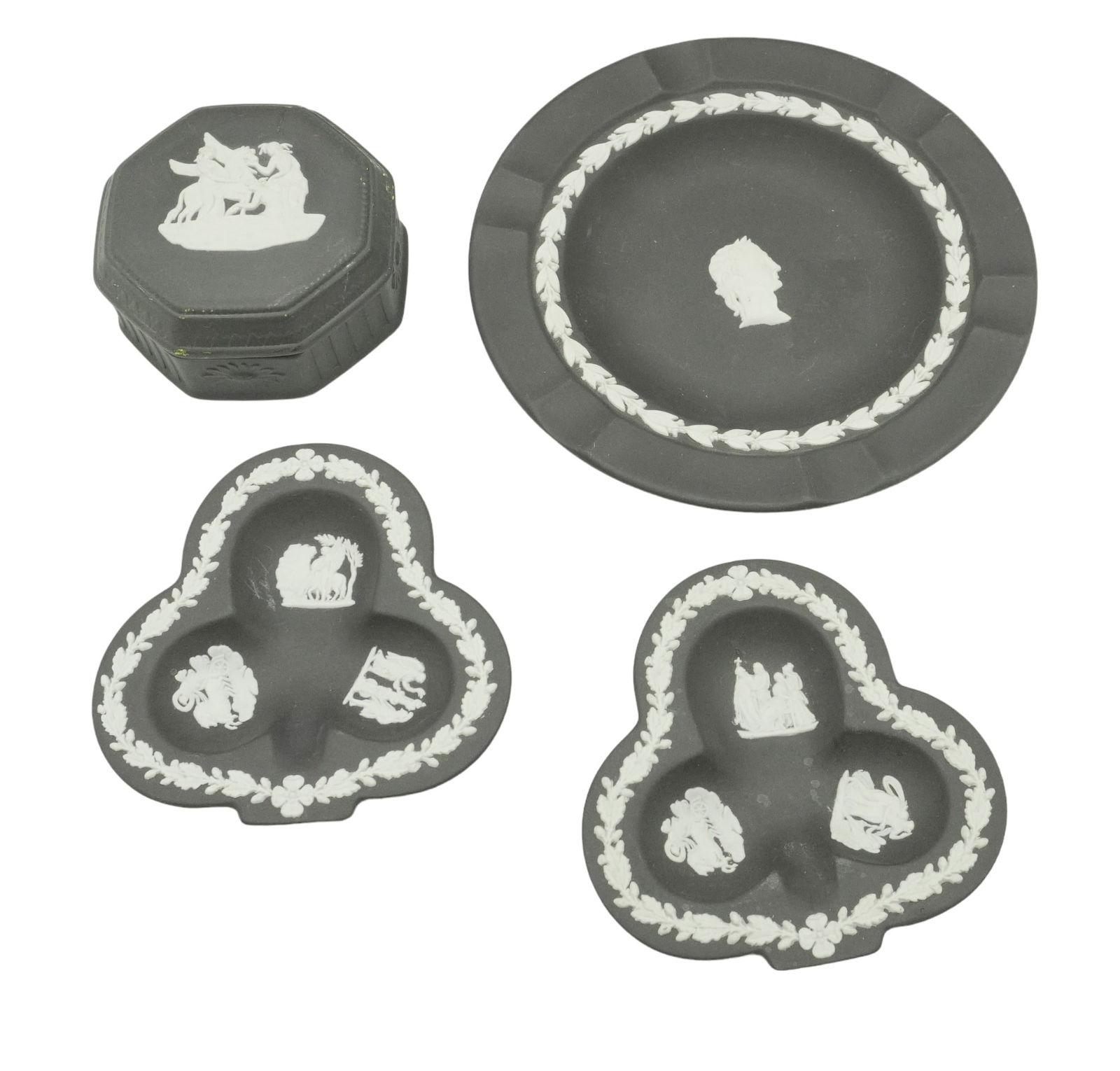 4 PC WEDGWOOD BLACK JASPERWARE (1 of 9)