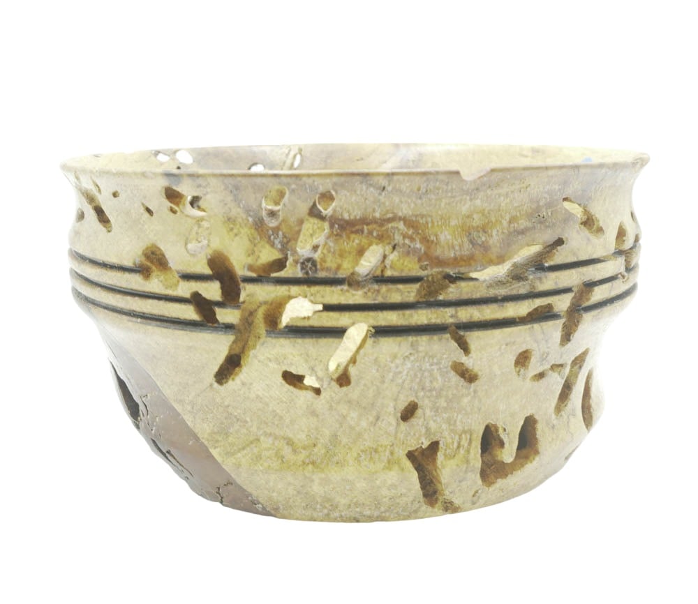 NATURAL TURNED WOOD BOWL: Natural Turned Wood Bowl. Hand made by Timothy Martin, Summerville, South Carolina. Measures 9"x9"x5". Weight 2 lbs 12 oz.