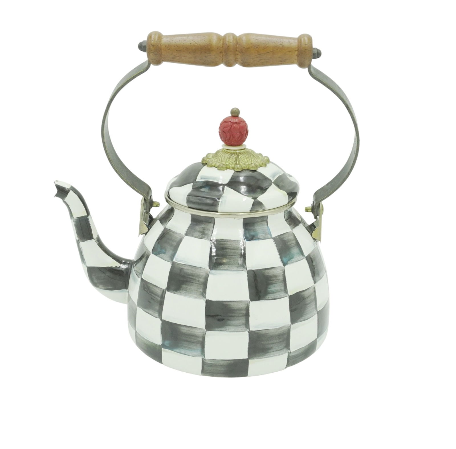 MACKENZIE CHILDS COURTLY CHECK ENAMEL TEAPOT (1 of 8)