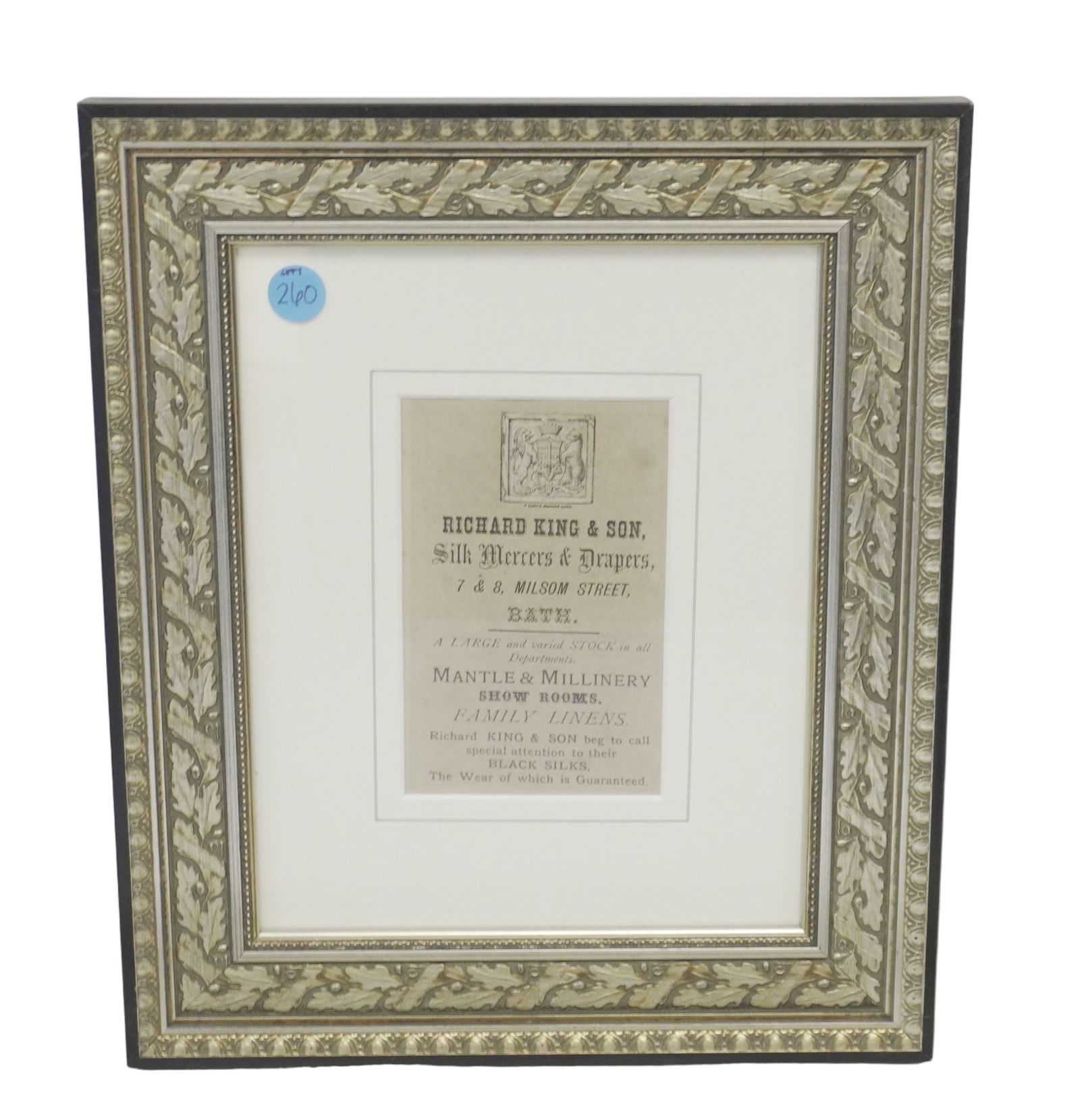 FRAMED VICTORIAN ERA ENGLISH ADVERTISEMENT (1 of 2)