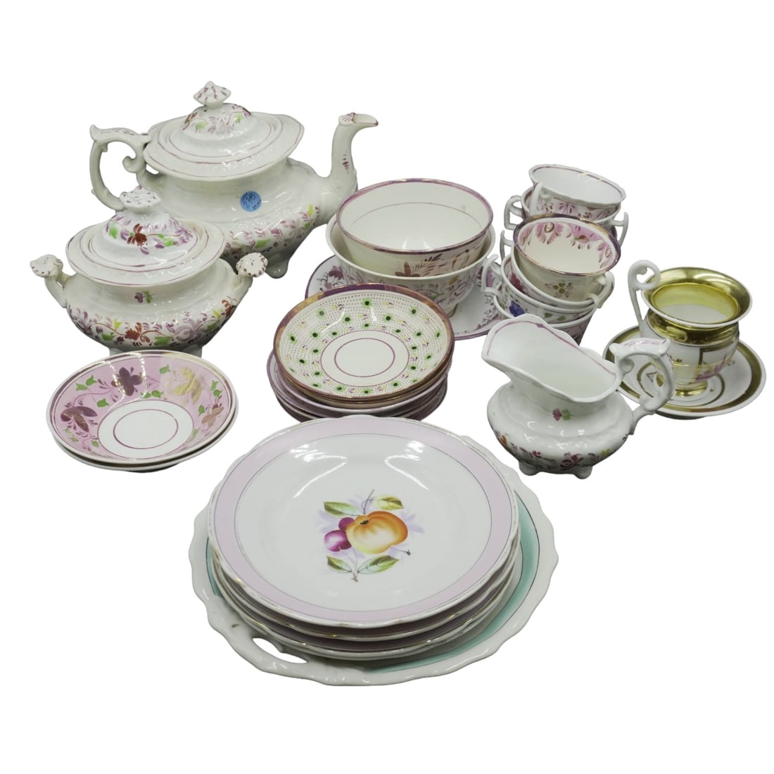 GROUP OF 29 PIECES OF ANTIQUE LUSTERWARE (1 of 9)