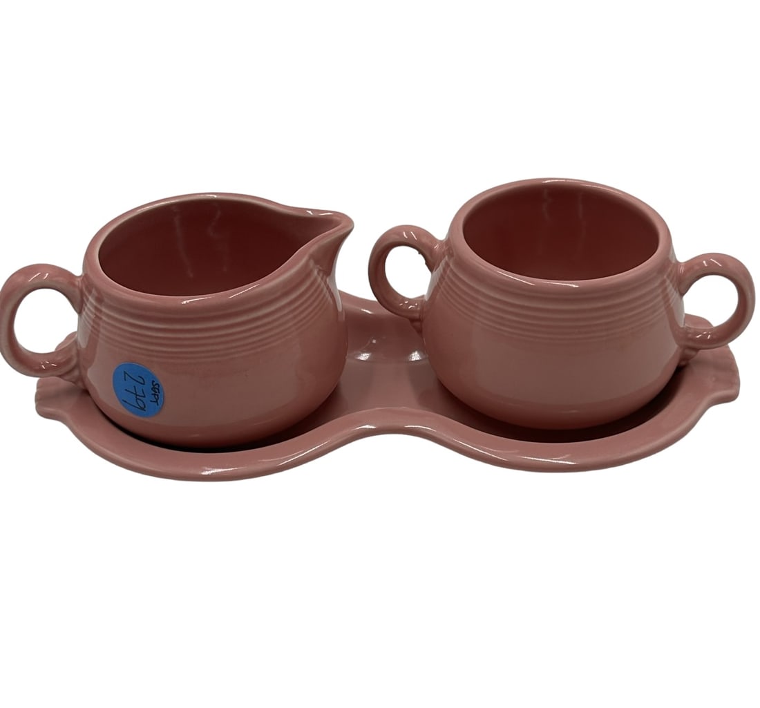 VINTAGE ROSE FIESTAWARE CREAM AND SUGAR SET (1 of 5)