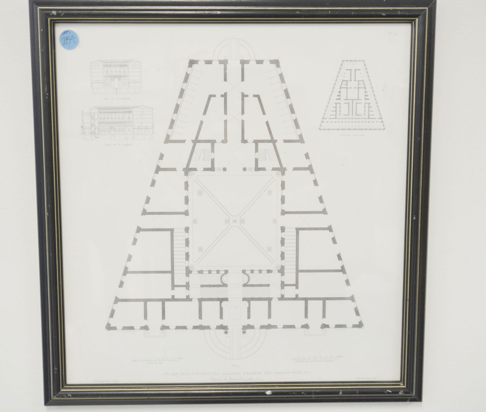 PRINT OF ITALIAN PALACE FROM "EDIFICES DE ROME MODERNE" (1 of 4)