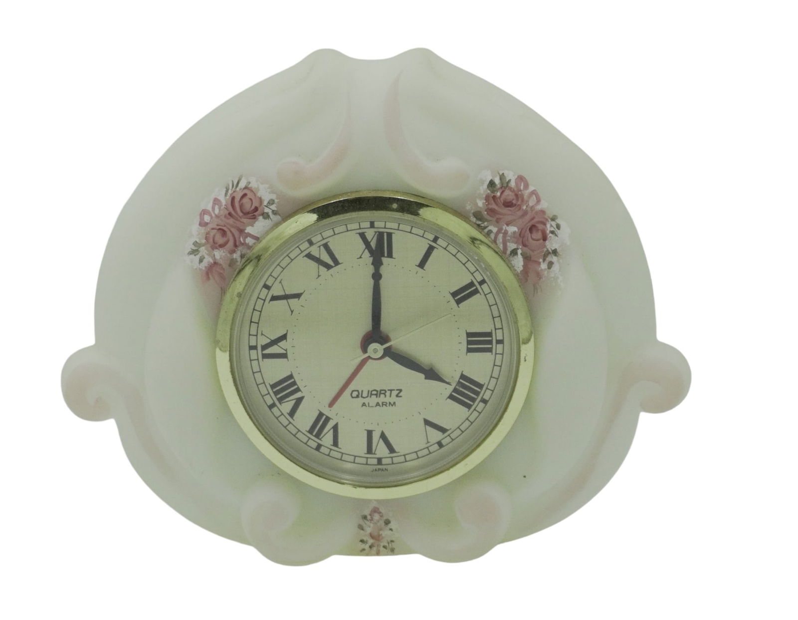 FENTON ART GLASS HAND PAINTED ALARM CLOCK (1 of 6)