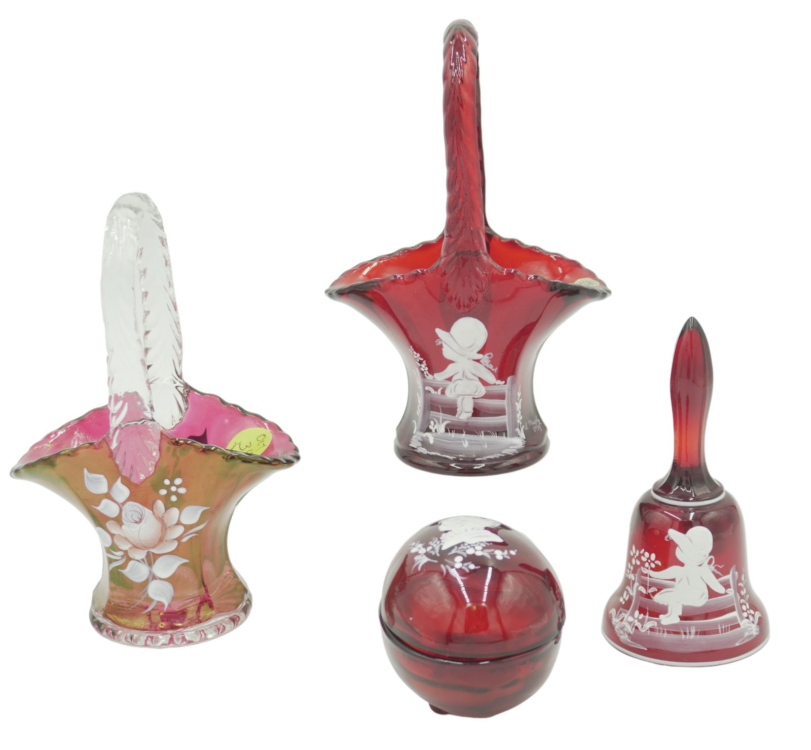 4 PC WESTMORELAND RUBY GLASS MARY GREGORY PLUS (1 of 7)