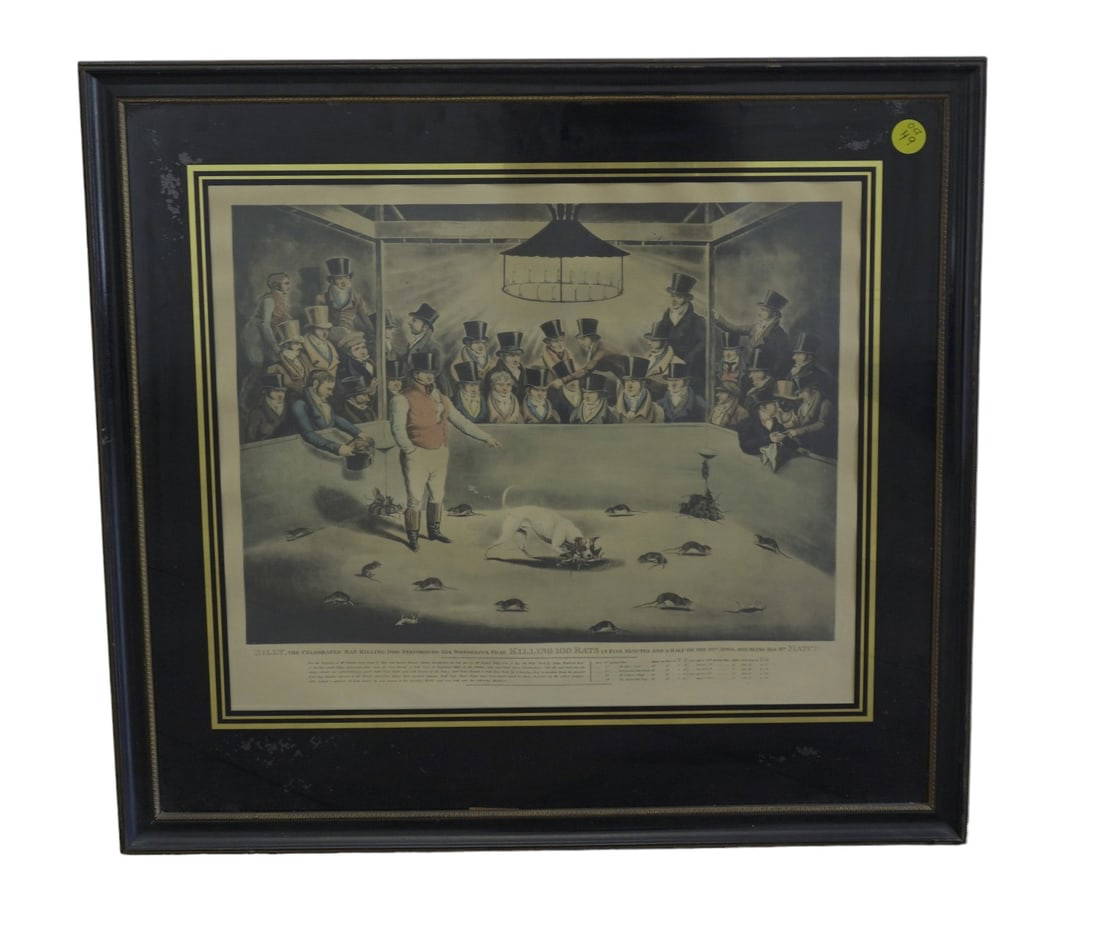 Billy The Celebrated Rat Killing Dog Aquatint Auction