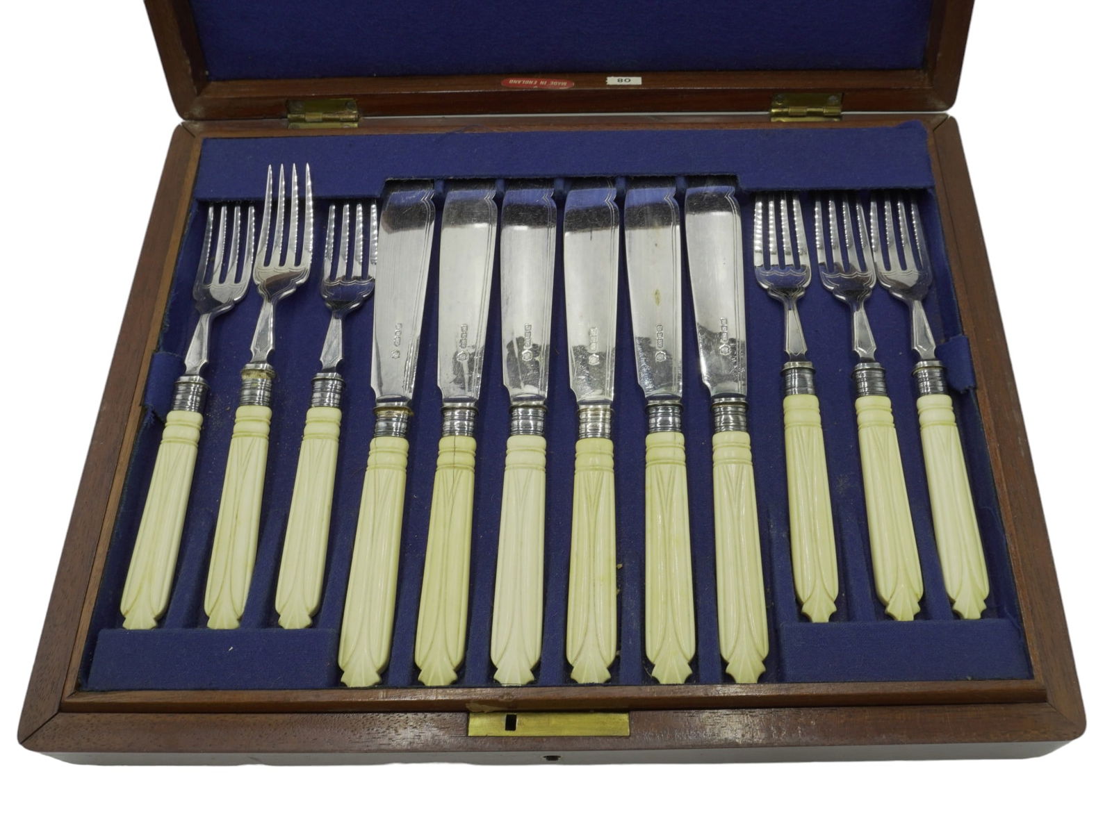 ANTIQUE ENGLISH SERVICE FOR 12 BOXED FISH SET (1 of 4)