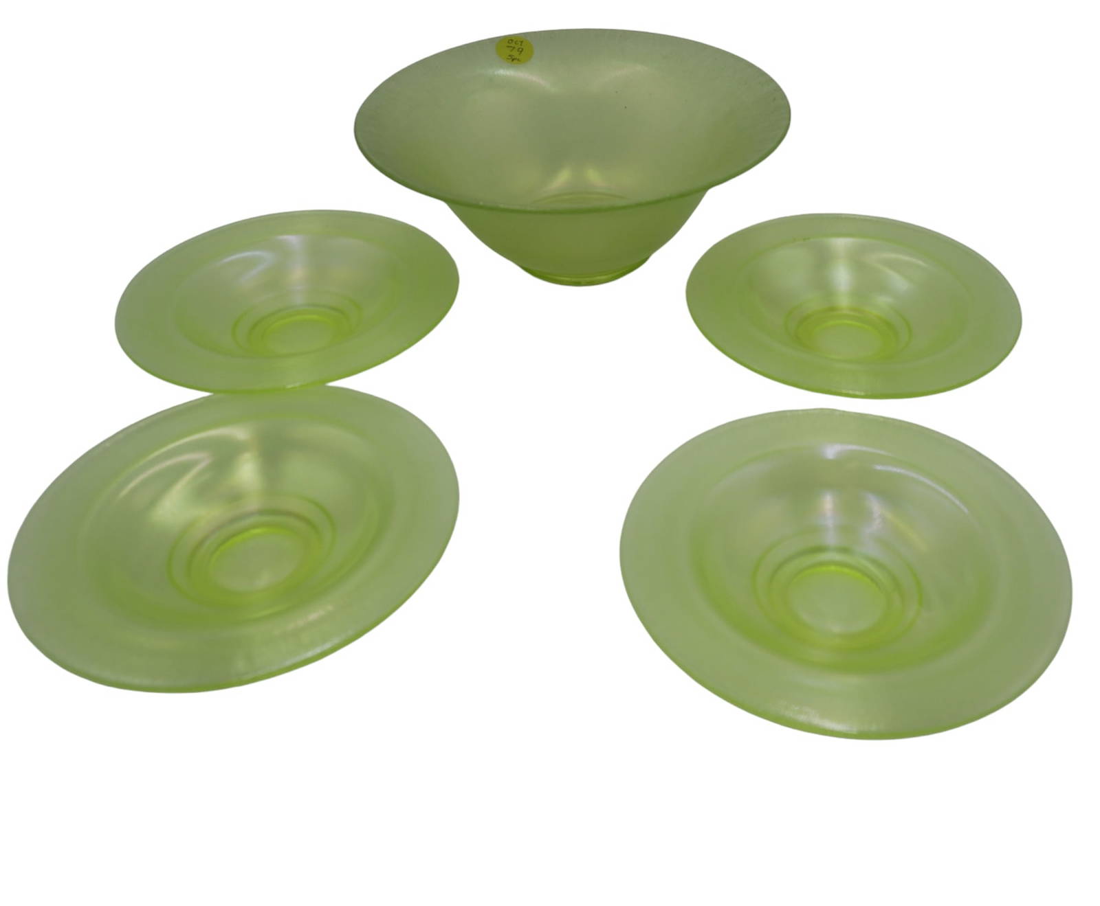 5 Pc Art Deco Uranium Glass Bowl Set Auction