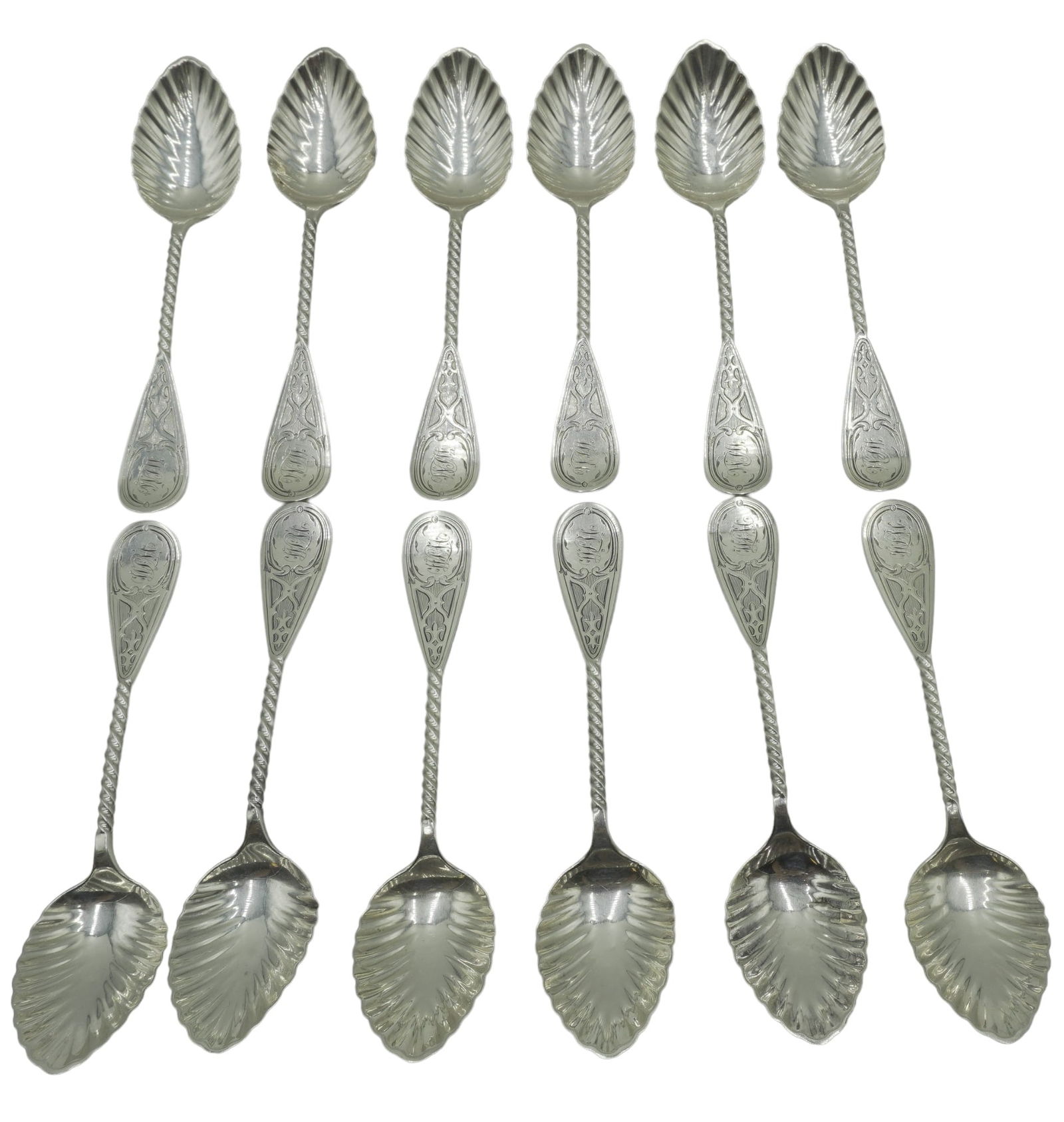 12 TIFFANY STERLING ANTIQUE ICE CREAM SPOONS (1 of 7)