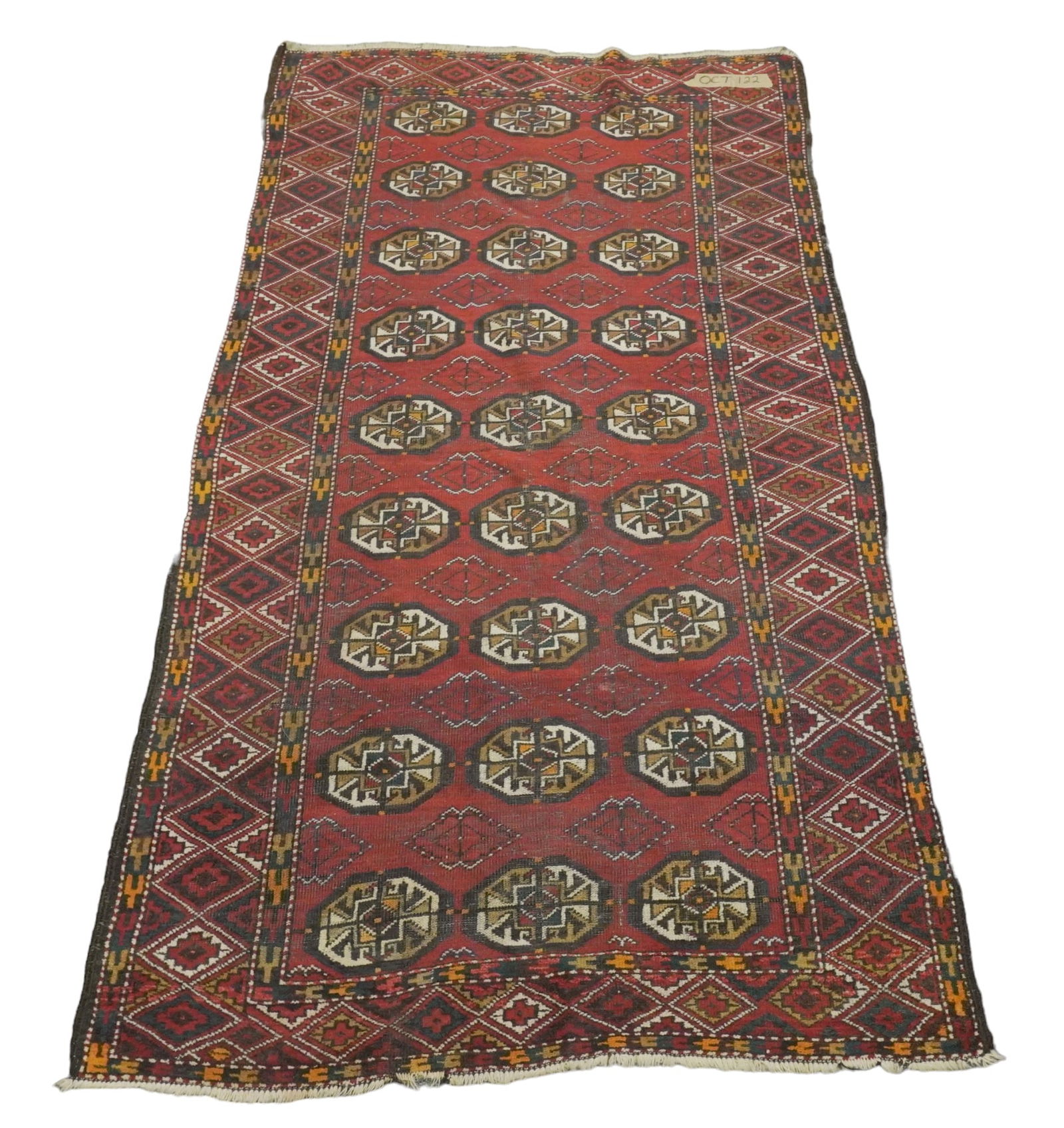 HAND KNOTTED TURKMEN TEKKE RUG ANTIQUE (1 of 10)