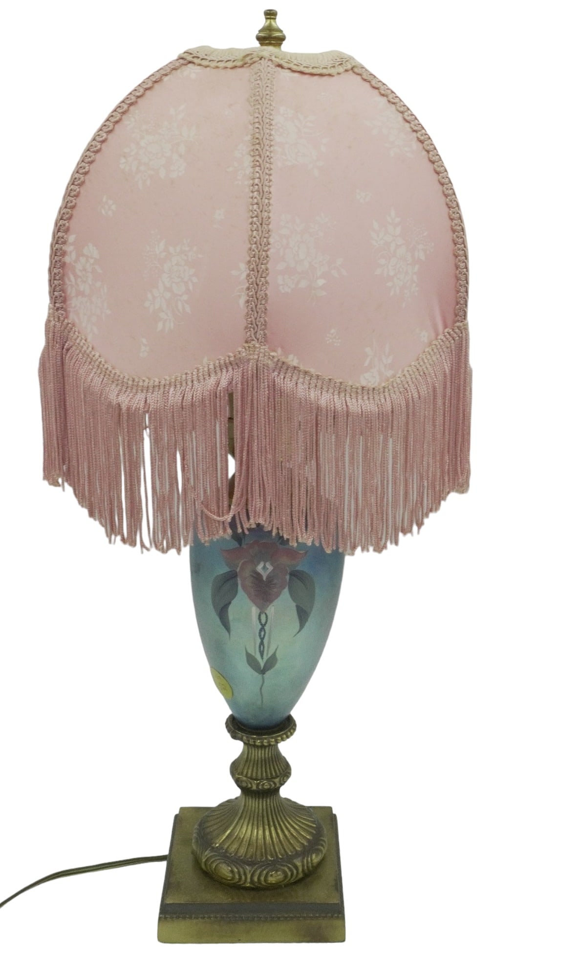 FENTON FAVRENE HAND PAINTED IRIS TABLE LAMP (1 of 11)