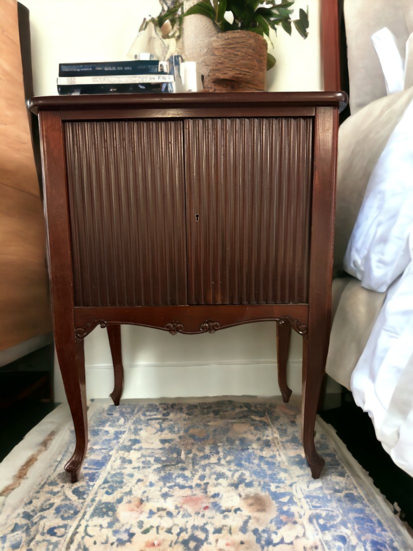 FRENCH 1920S 2 DOOR CABINET / SIDE TABLE (1 of 6)