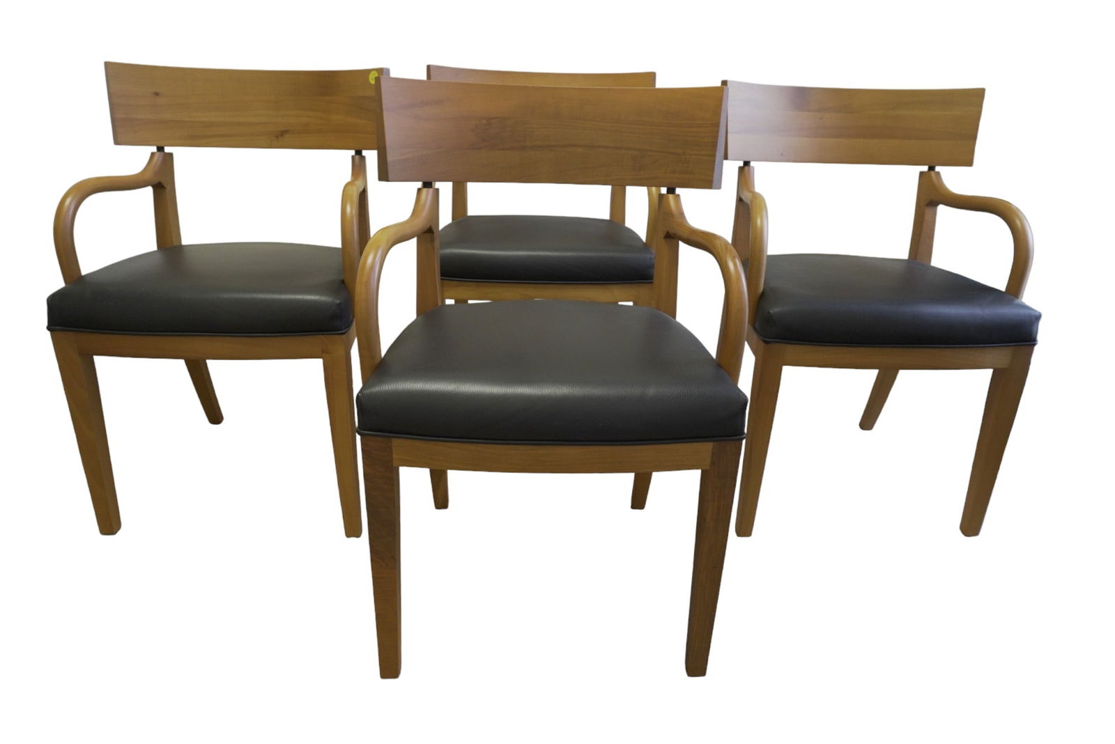 4 MCM STYLE BEECHWOOD ARM CHAIRS (1 of 6)