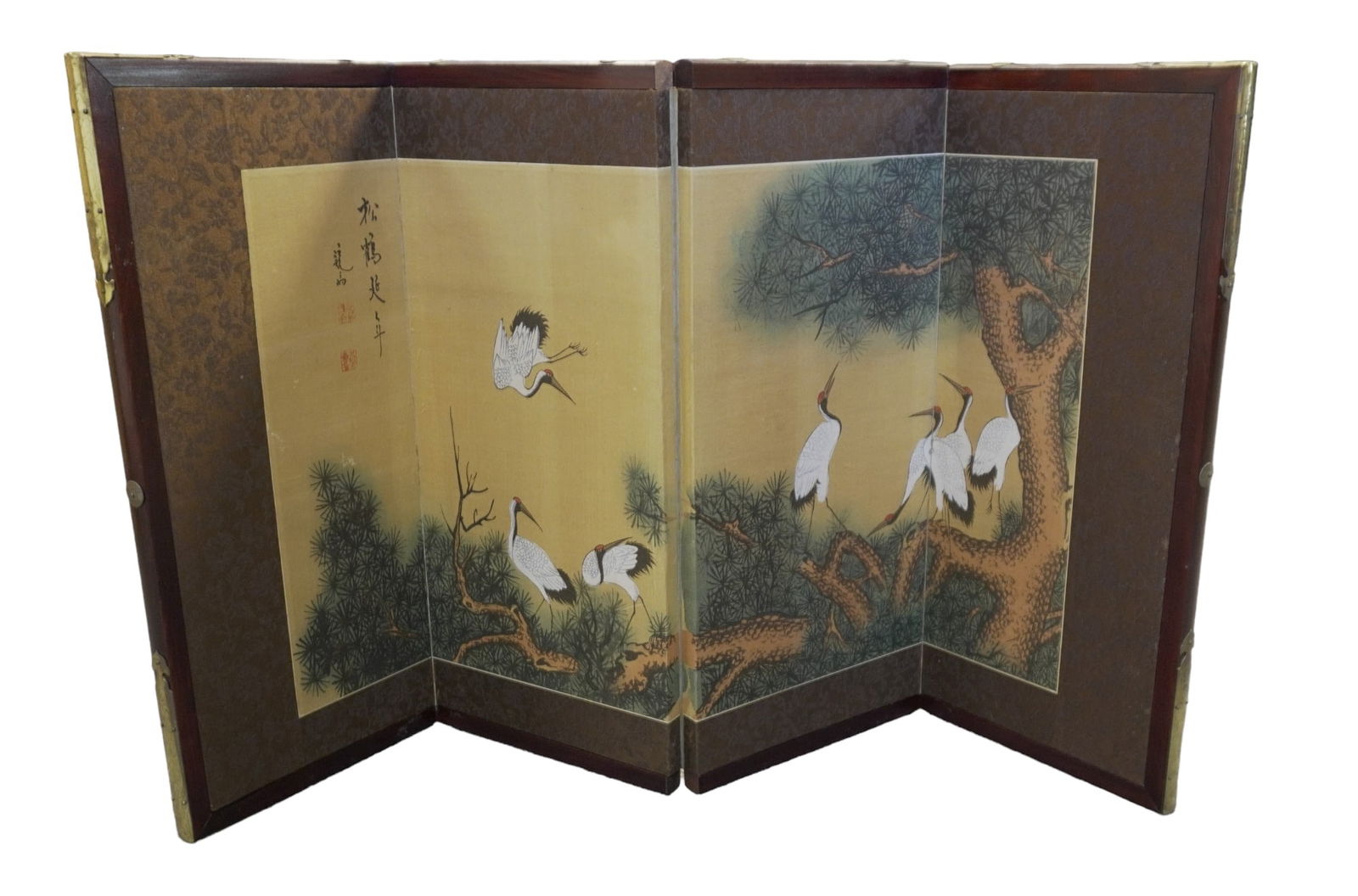 ANTIQUE CHINESE HAND PAINTED TABLE SCREEN (1 of 6)