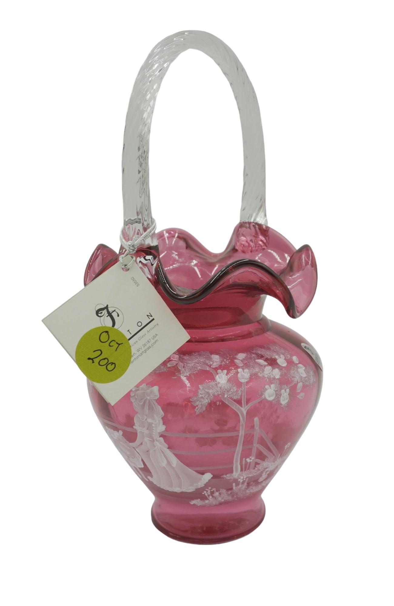 CRANBERRY MARY GREGORY FENTON BASKET (1 of 9)