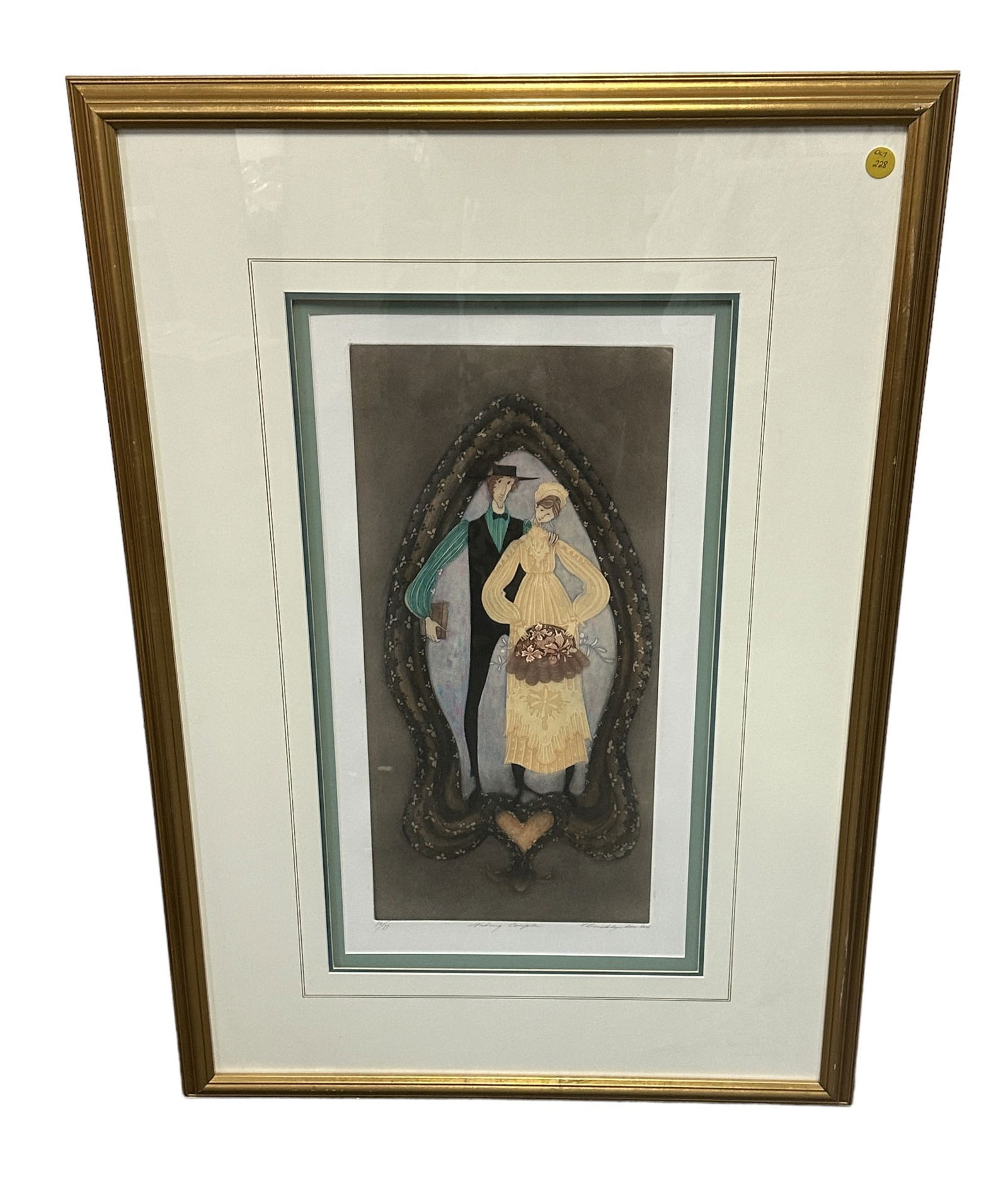 LARGE P. BUCKLEY MOSS ETCHING WEDDING COUPLE (1 of 3)