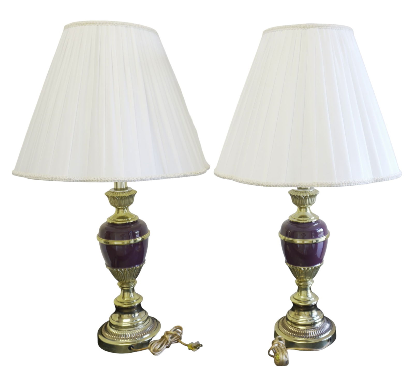 PAIR OF NEOCLASSICAL STYLE BRASS LAMPS (1 of 2)