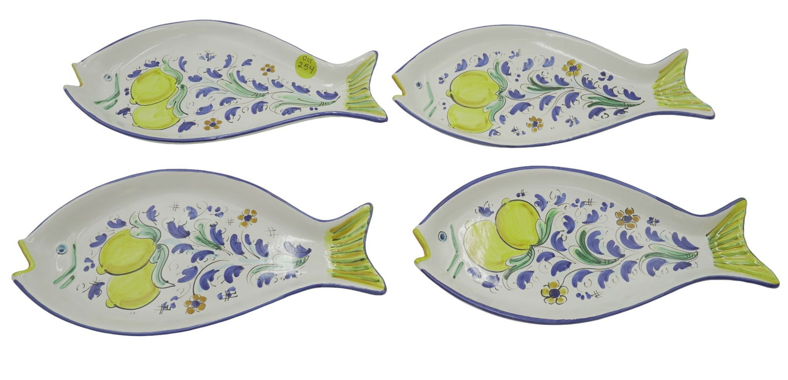 4 HAND PAINTED ITALY SIRACUSA FISH PLATES (1 of 5)