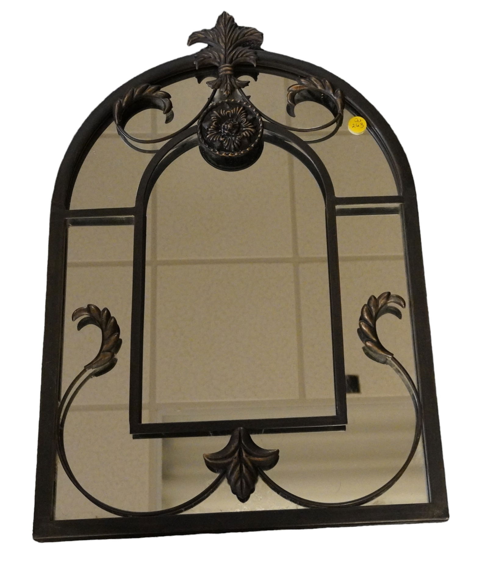ART DECO STYLE ARCHED METAL FRAMED MIRROR (1 of 4)