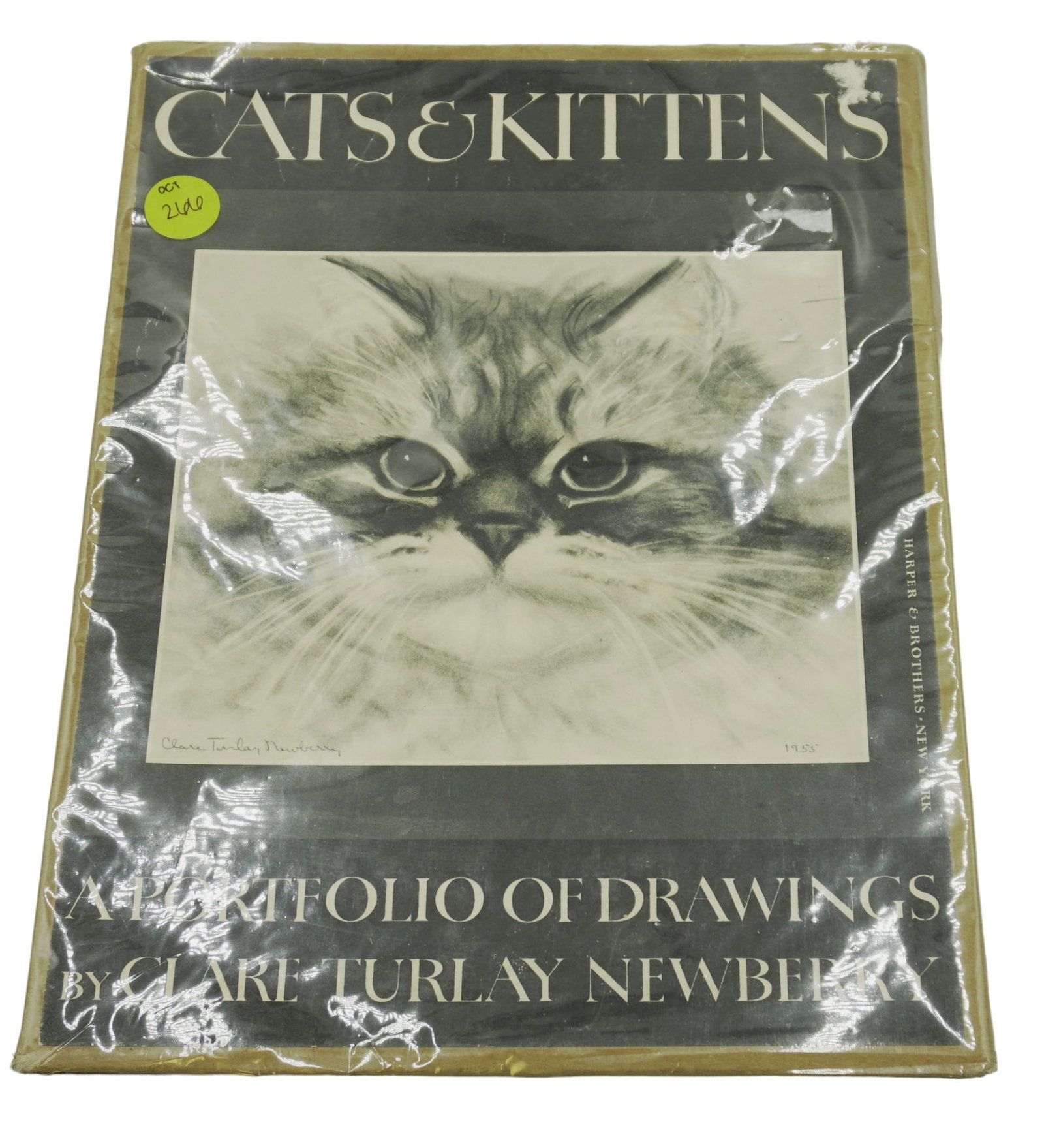 CATS AND KITTENS PORTFOLIO OF DRAWINGS BY CLARE TURLAY NEWBERRY: Cats & Kittens A Portfolio of Drawings by Clare Turlay Newberry, printed in 1956 by Harper & Brothers New York. Includes booklet explaining the author's process as well as 12 loose prints of kitten an