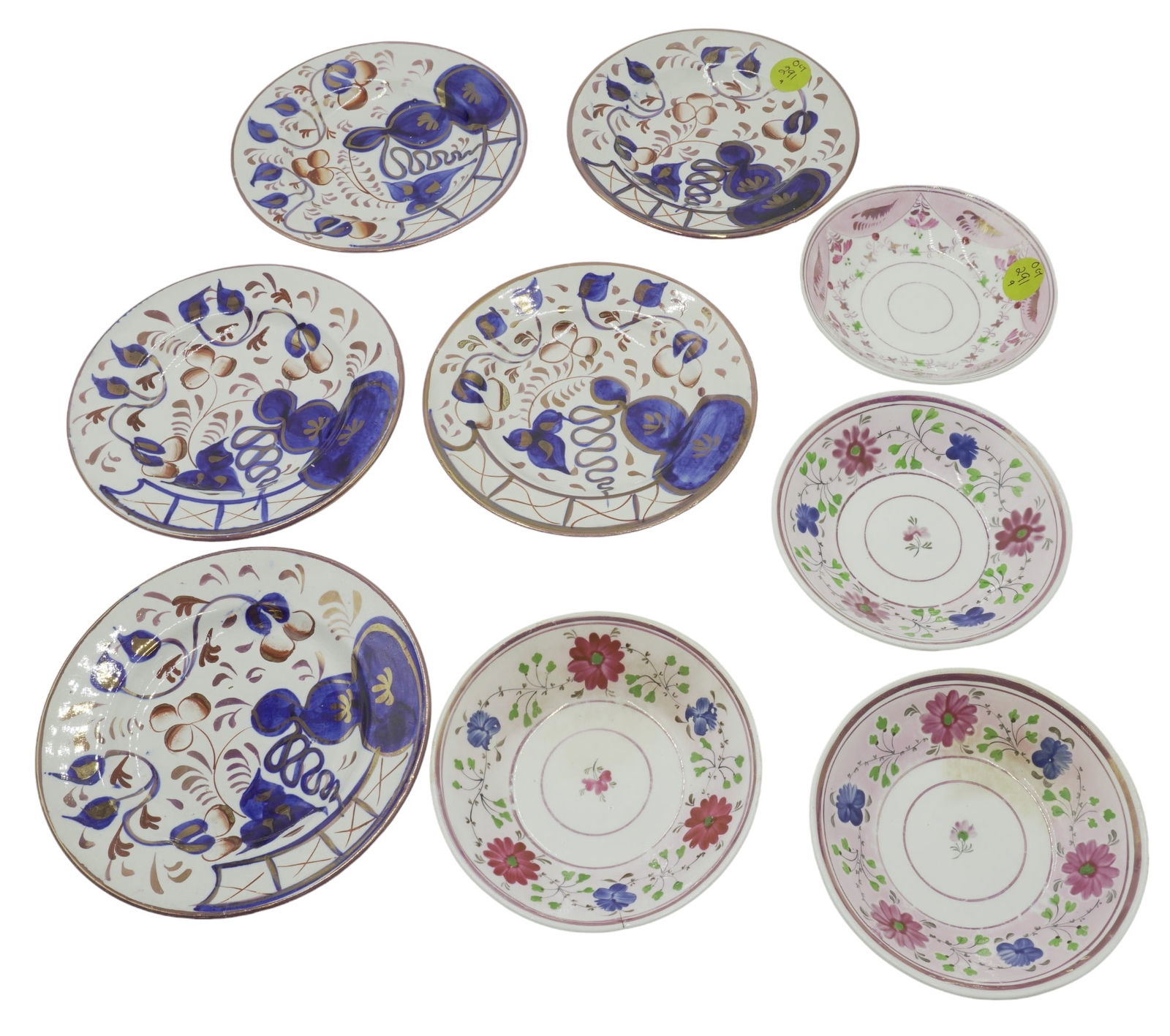 9 PC ANTIQUE 19th c GAUDY WELSH & PINK LUSTERWARE (1 of 8)