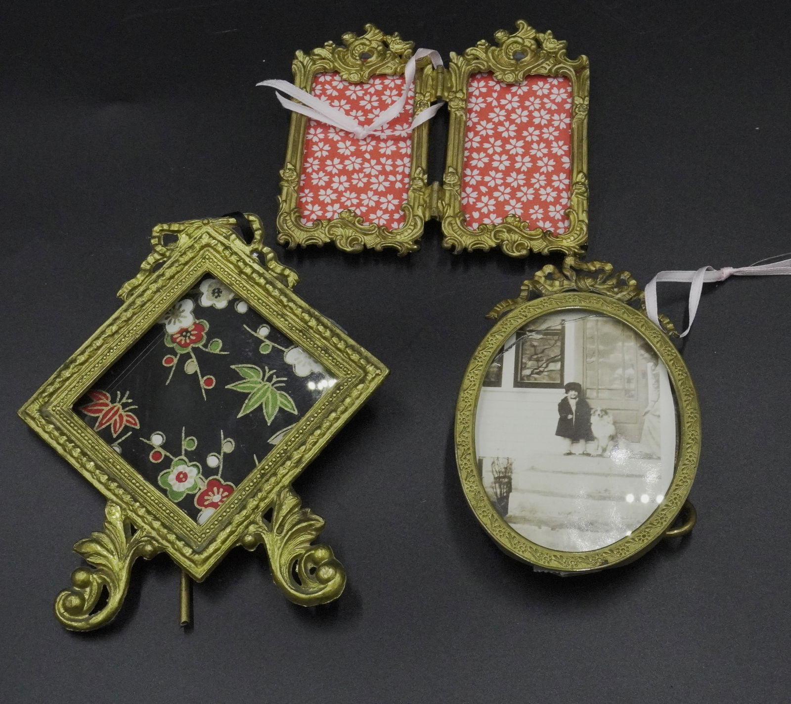 ANTIQUE BRASS FRAMES - SET OF 3 (1 of 7)