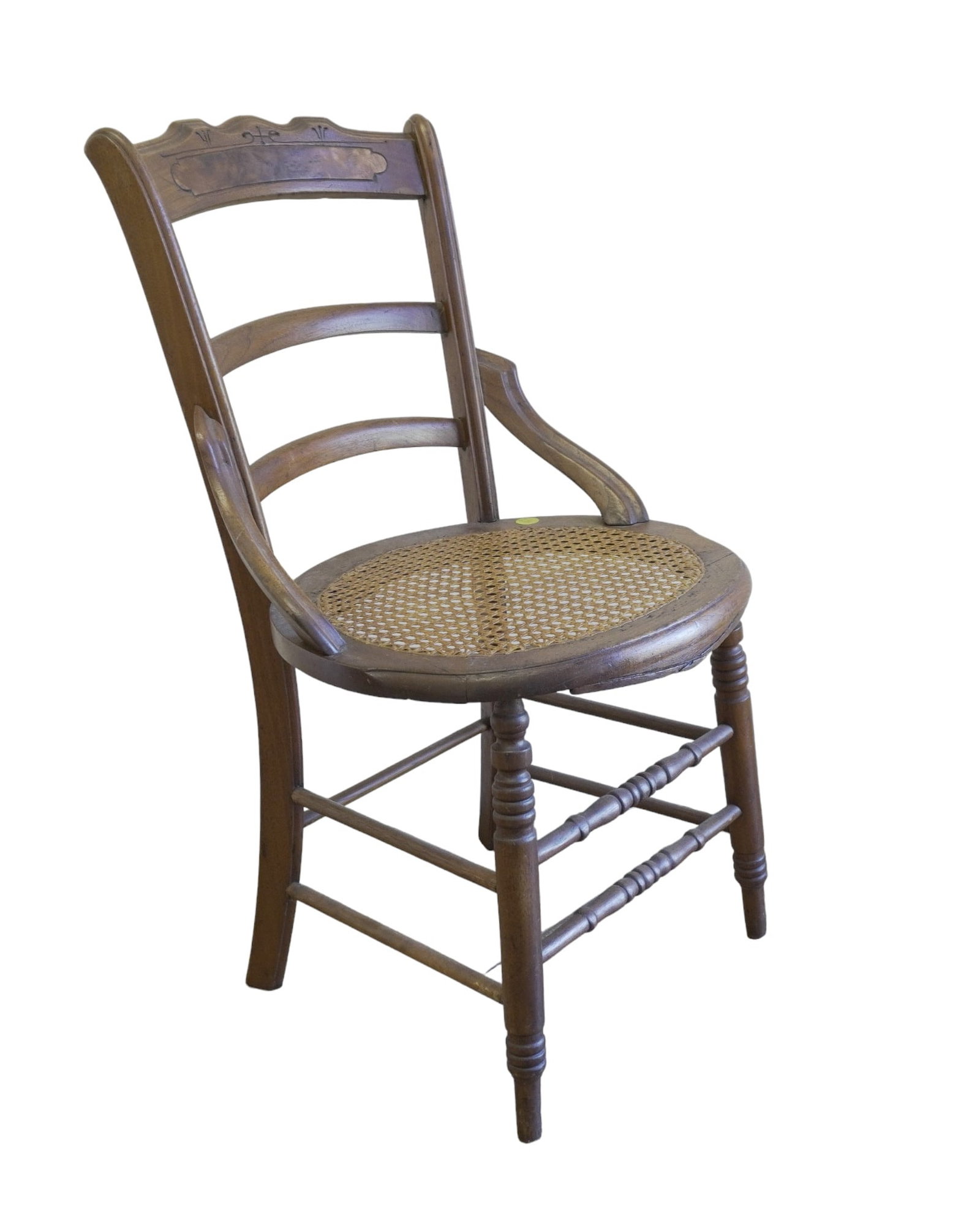 ANTIQUE CANE SEAT SIDE CHAIR: Antique Cane Seat Side Chair, 17"x18"x34".