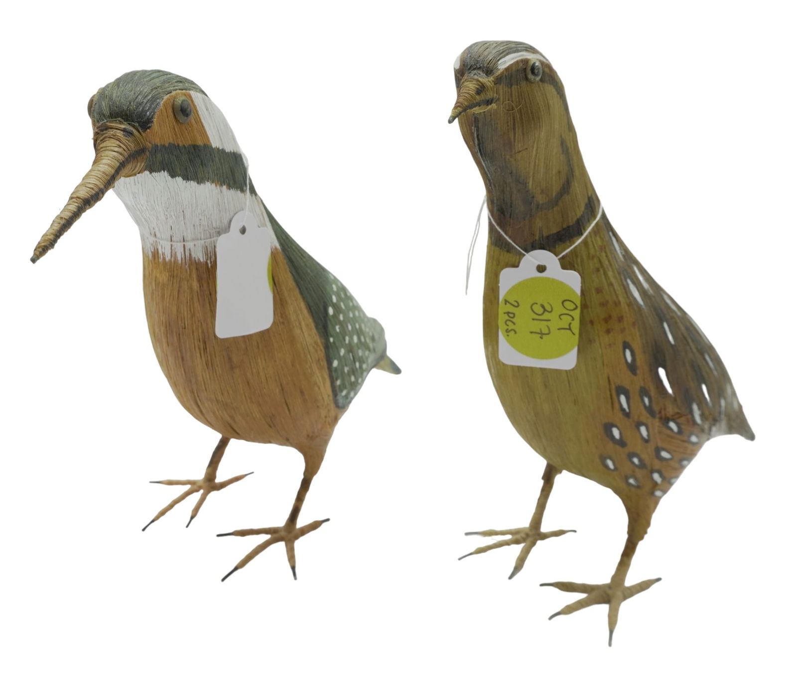 PAIR VINTAGE WHEAT STRAW BIRDS (1 of 7)