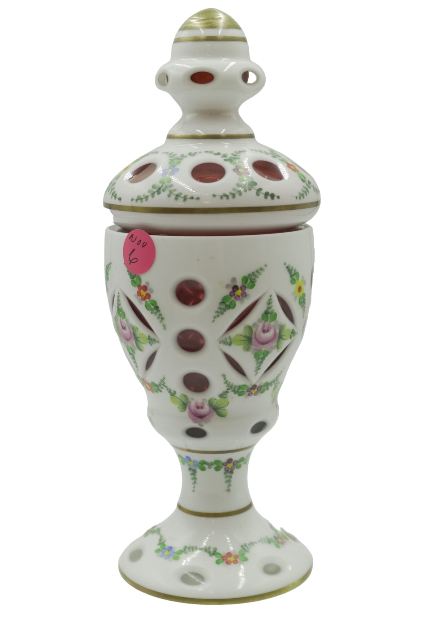 BOHEMIAN CZECH GLASS HAND PAINTED CANDY (1 of 10)