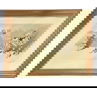 ORIGINAL ETCHING DIRTY DOGS OF PARIS O'KLEIN: Original Boris O'Klein "Dirty Dogs of Paris" etching signed and titled in pencil by the artist. In wood frame under glass. 18.25"x14.25"x1". Weight 3 lbs 6 oz. Boris O'Klein, born Arthur Boris O'Klein