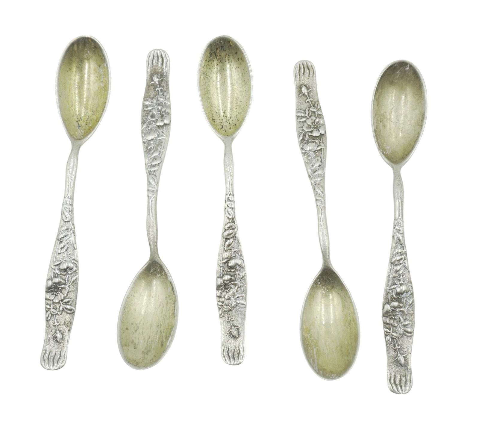 5 ANTIQUE TIFFANY STERLING 1872 DEMITASSE SPOONS (1 of 3)