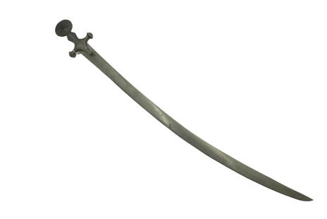 ANTIQUE MUGHAL TULWAR SWORD INDIA: Antique Mughal Tulwar Sword India. Measures 36". Weight 3 lbs.