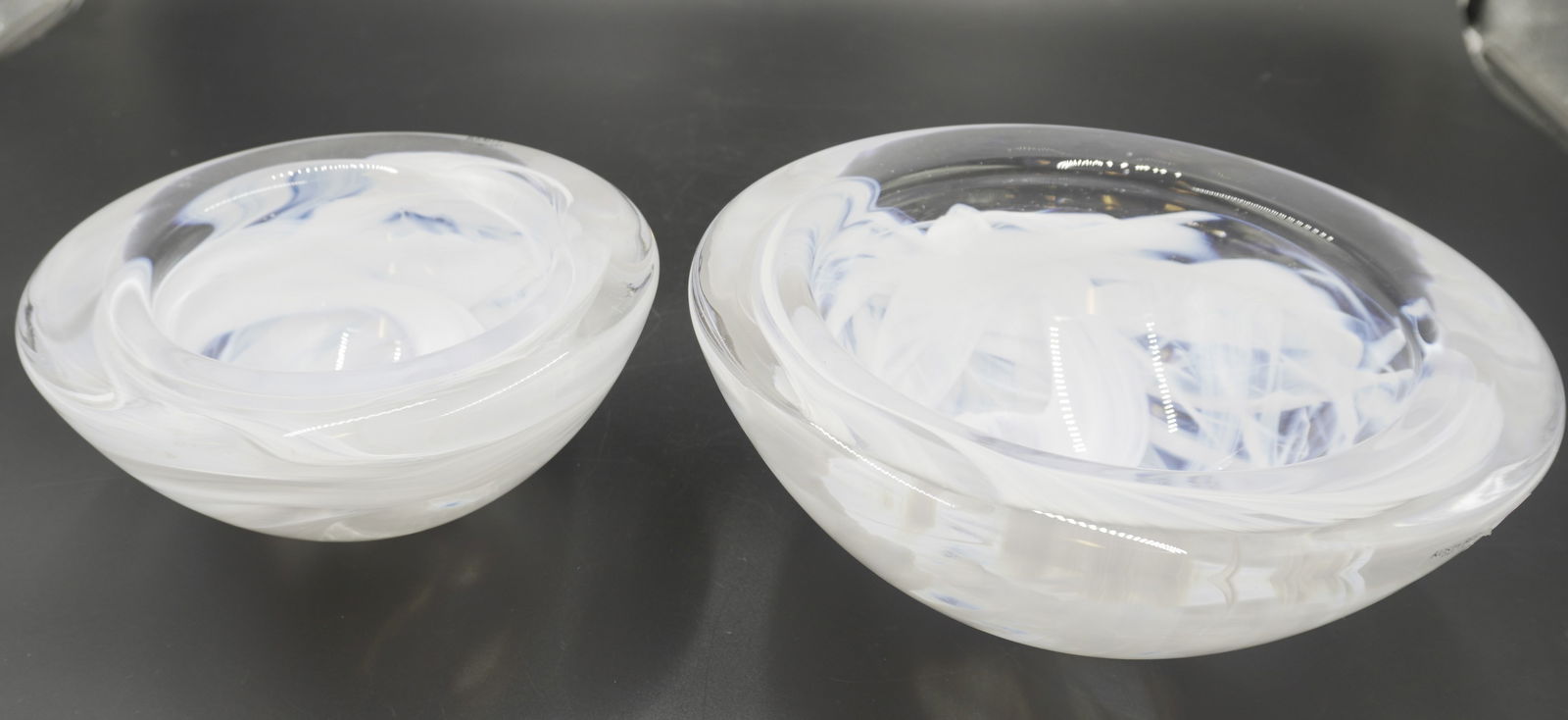 PAIR ANNA EHRNER MCM KOSTA BODA ART GLASS BOWLS (1 of 8)
