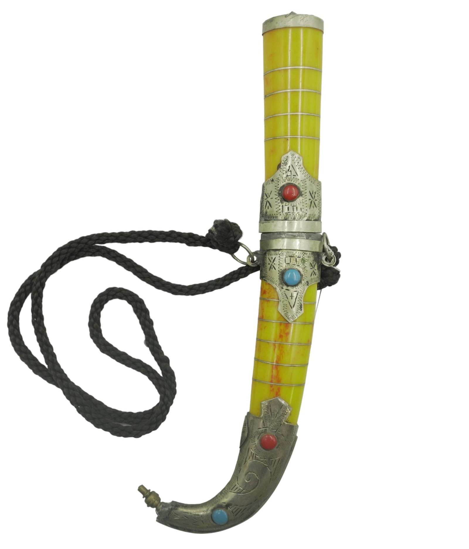 MIDDLE EASTERN KHANJAR INLAID SCABBARD (1 of 8)