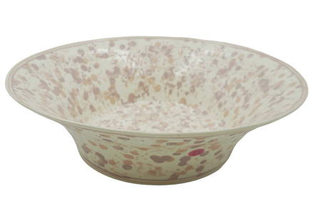 LARGE ROY HAMILTON SIGNED CERAMIC BOWL: Large Vintage Roy Hamilton Signed Spatter Glazed Bowl. Measures 16"x16"x5". Weight 5 lbs. For four decades, designers and decorators have sought out Roy Hamilton?s studios in search of one-of-a-kind y