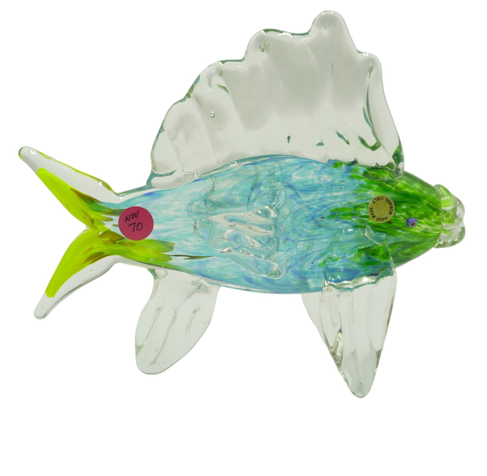LARGE MURANO GLASS FISH SCULPTURE (1 of 5)