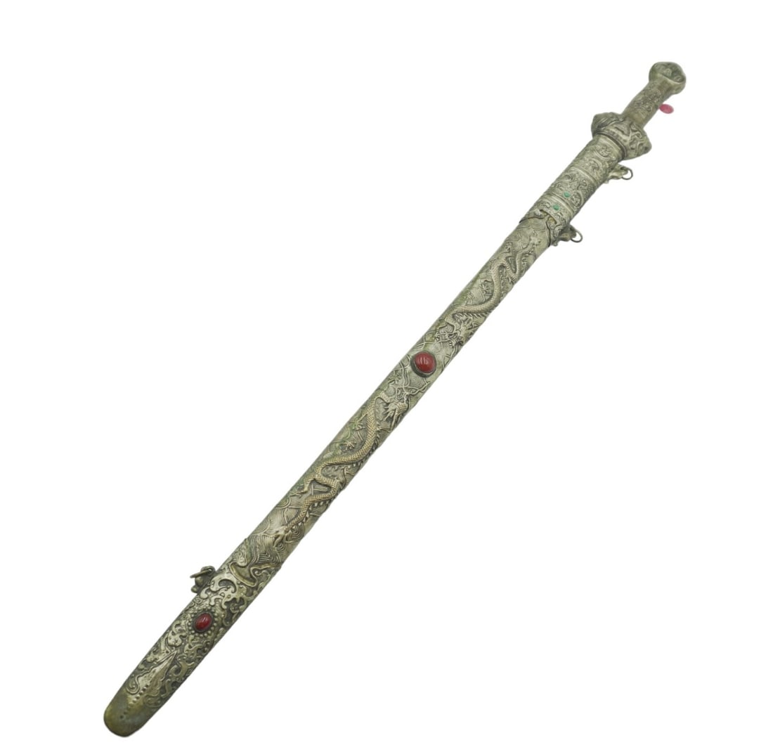 ORNATE CHINESE INLAID CEREMONIAL JIAN SWORD (1 of 9)
