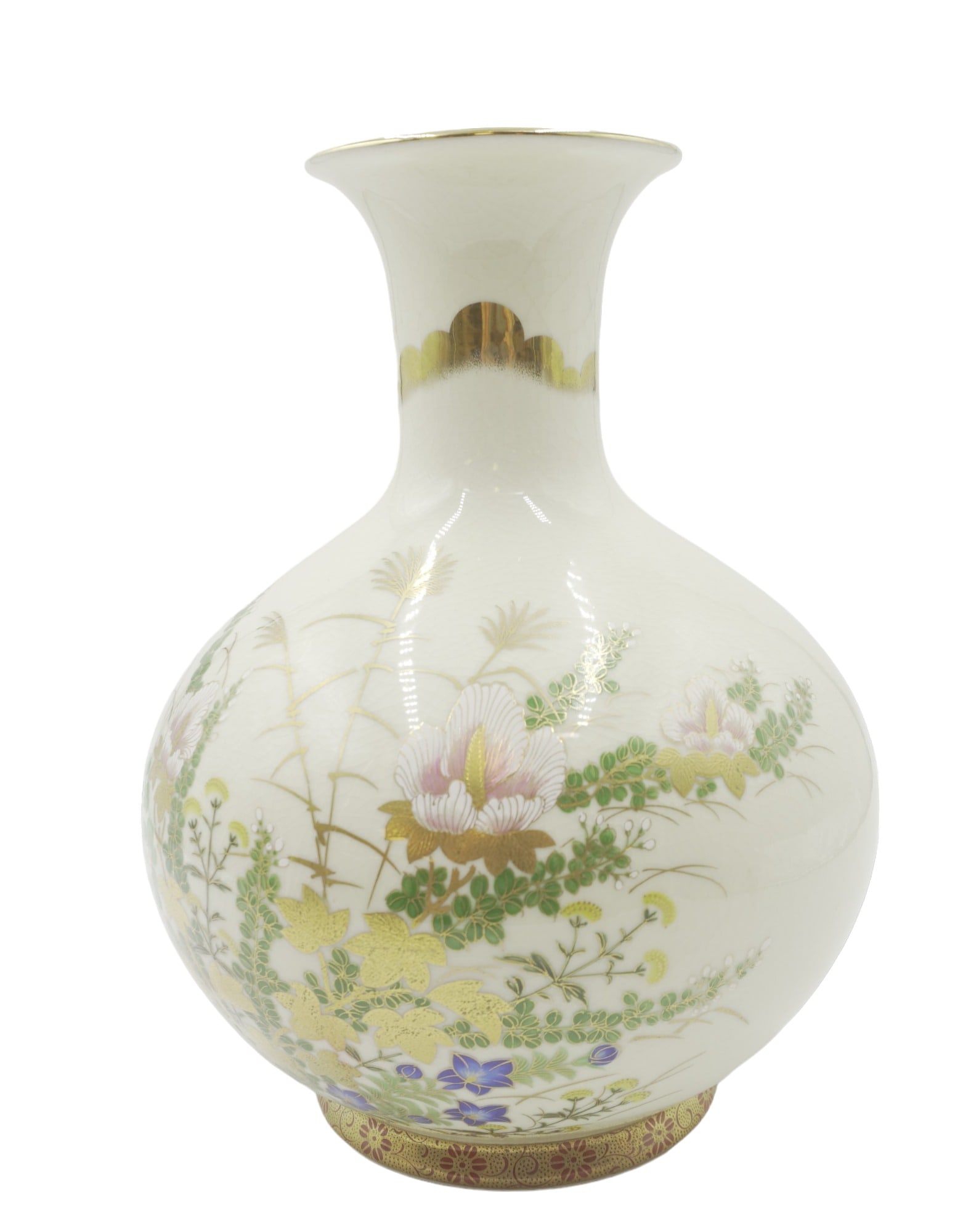LARGE VINTAGE SHIBATA TOKI JAPANESE VASE: Large Vintage Shibata Toki Japan Porcelain Vase for Seymour Mann. Imports, 230 Fifth Ave. , New York , NY. Measures 9"x9"x12". Weight 5 lbs