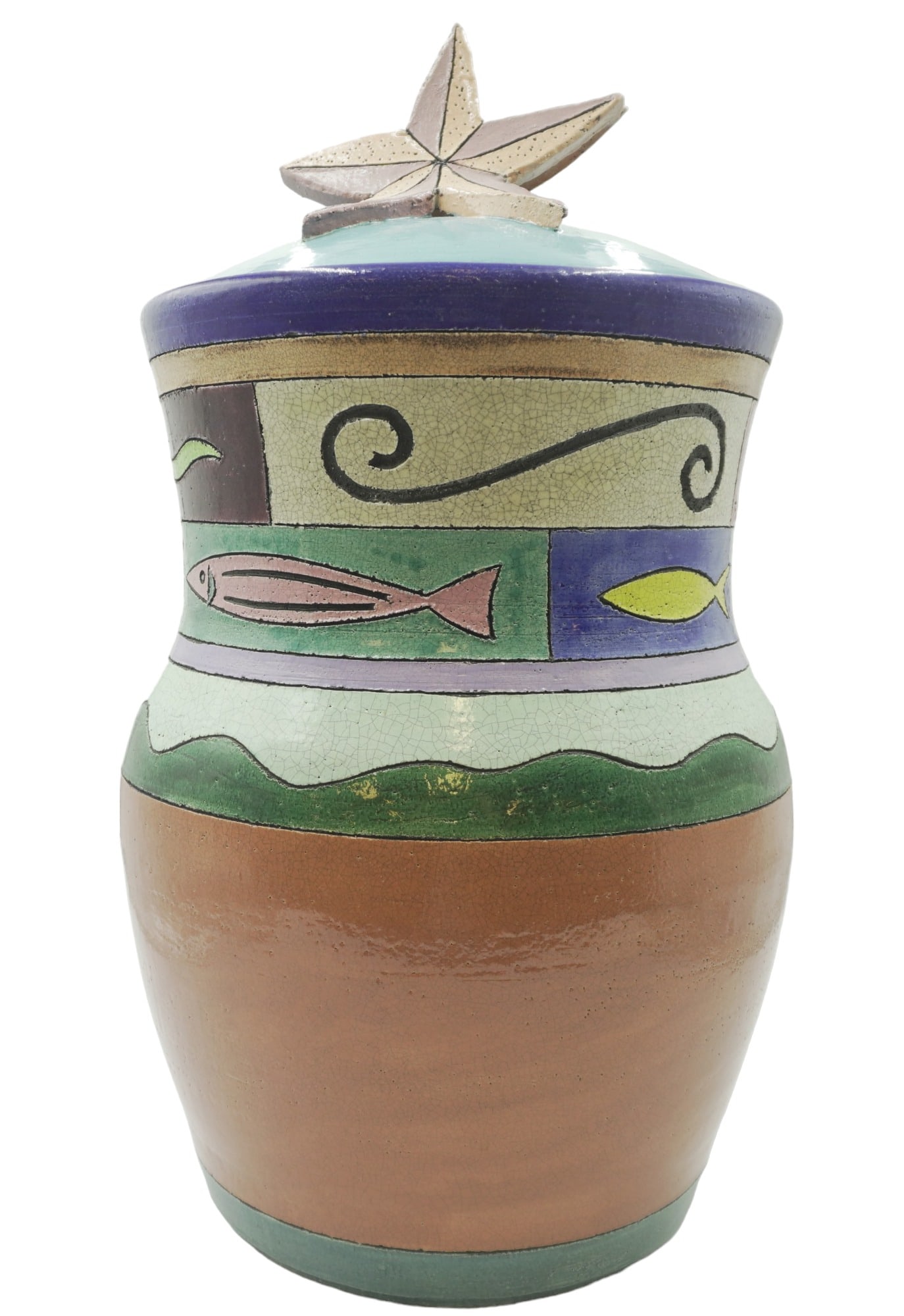 LARGE STEPHEN FLEITZ STARFISH CERAMIC POT (1 of 7)