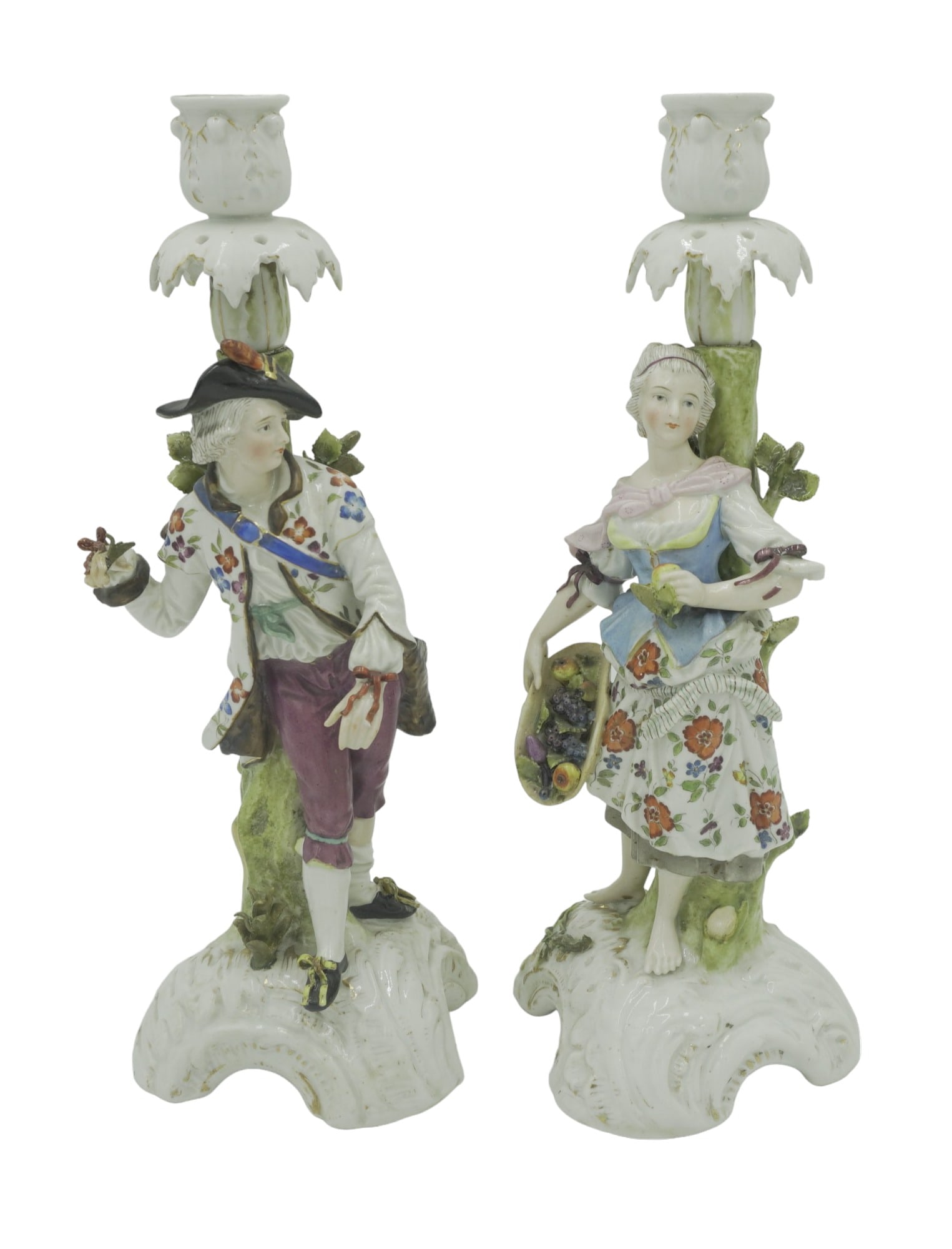 MEISSEN FIGURAL PORCELAIN CANDLESTICKS (1 of 6)