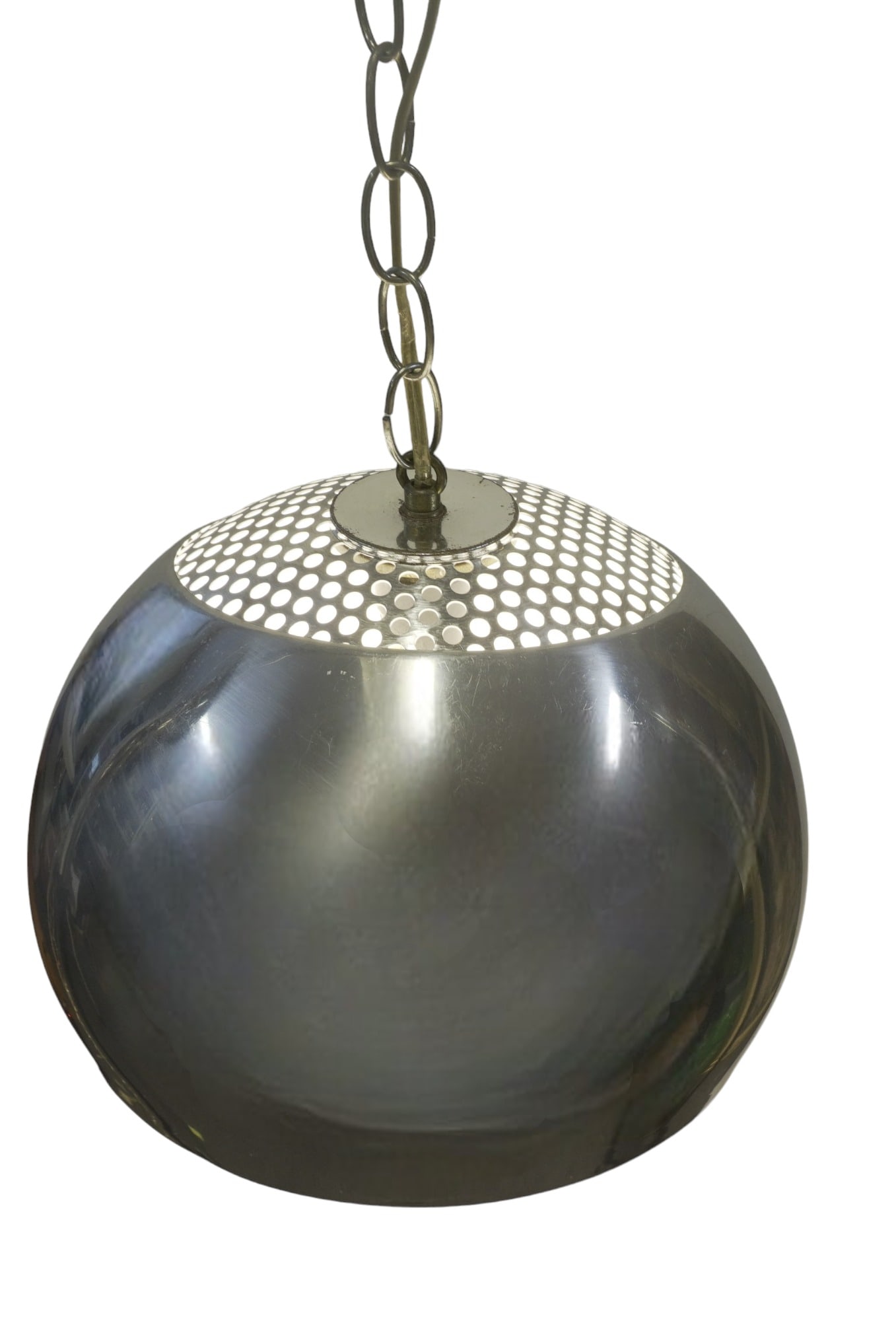 MCM CASTIGLIONI STYLE CHROME PENDANT LIGHT (1 of 3)