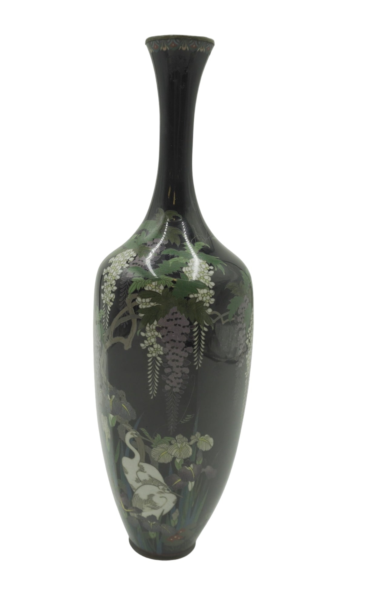 ANTIQUE JAPANESE MEIJI CLOISONNE VASE 19th c (1 of 9)