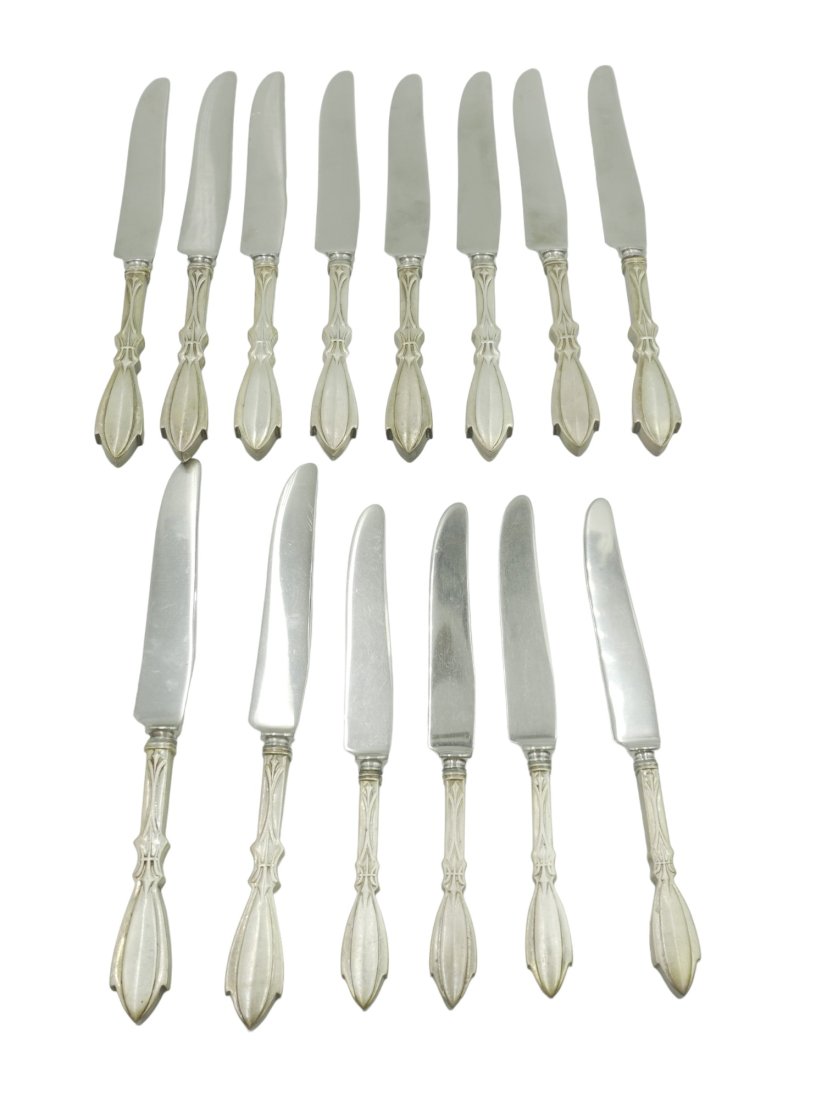 14 RARE ALBERT COLES STERLING HANDLE KNIVES (1 of 4)