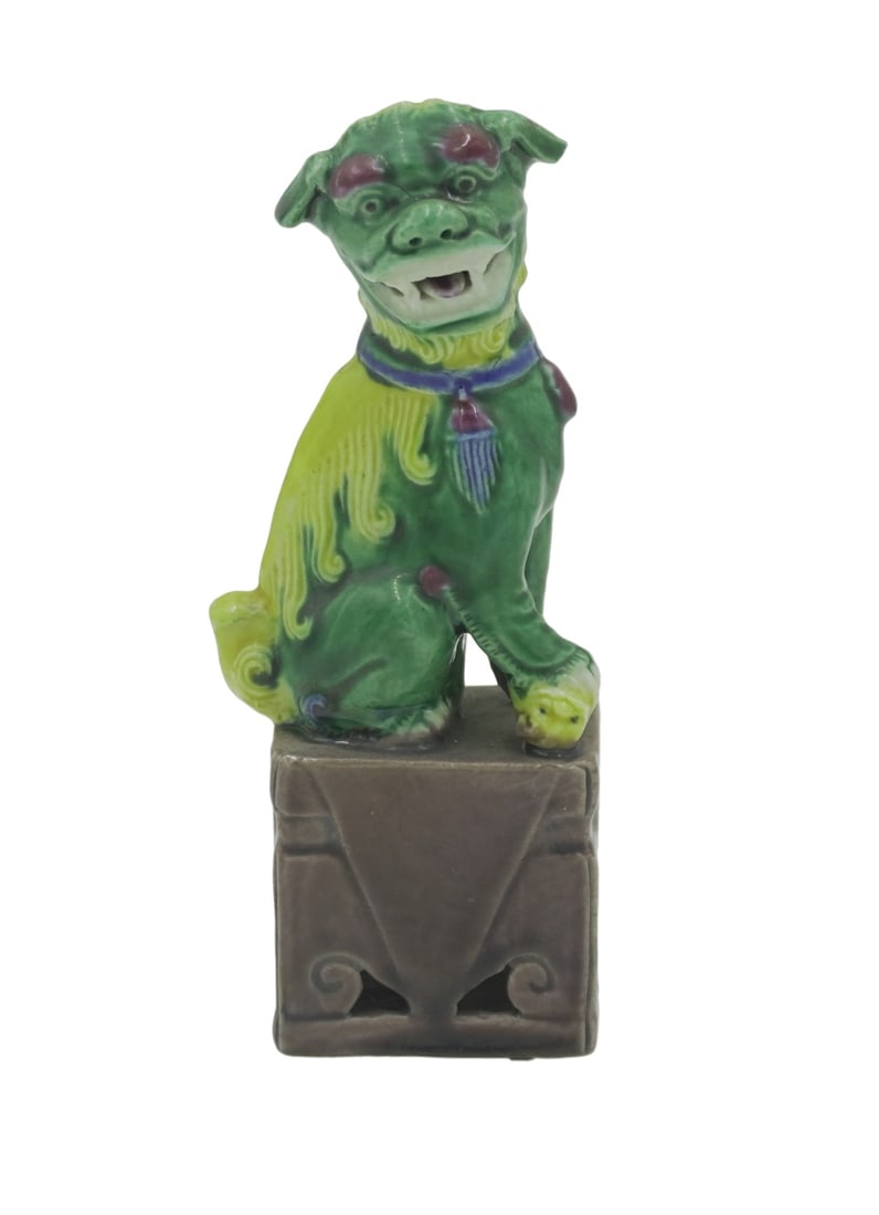 CHINESE MINIATURE FOO DOG SANCAI GLAZE (1 of 7)