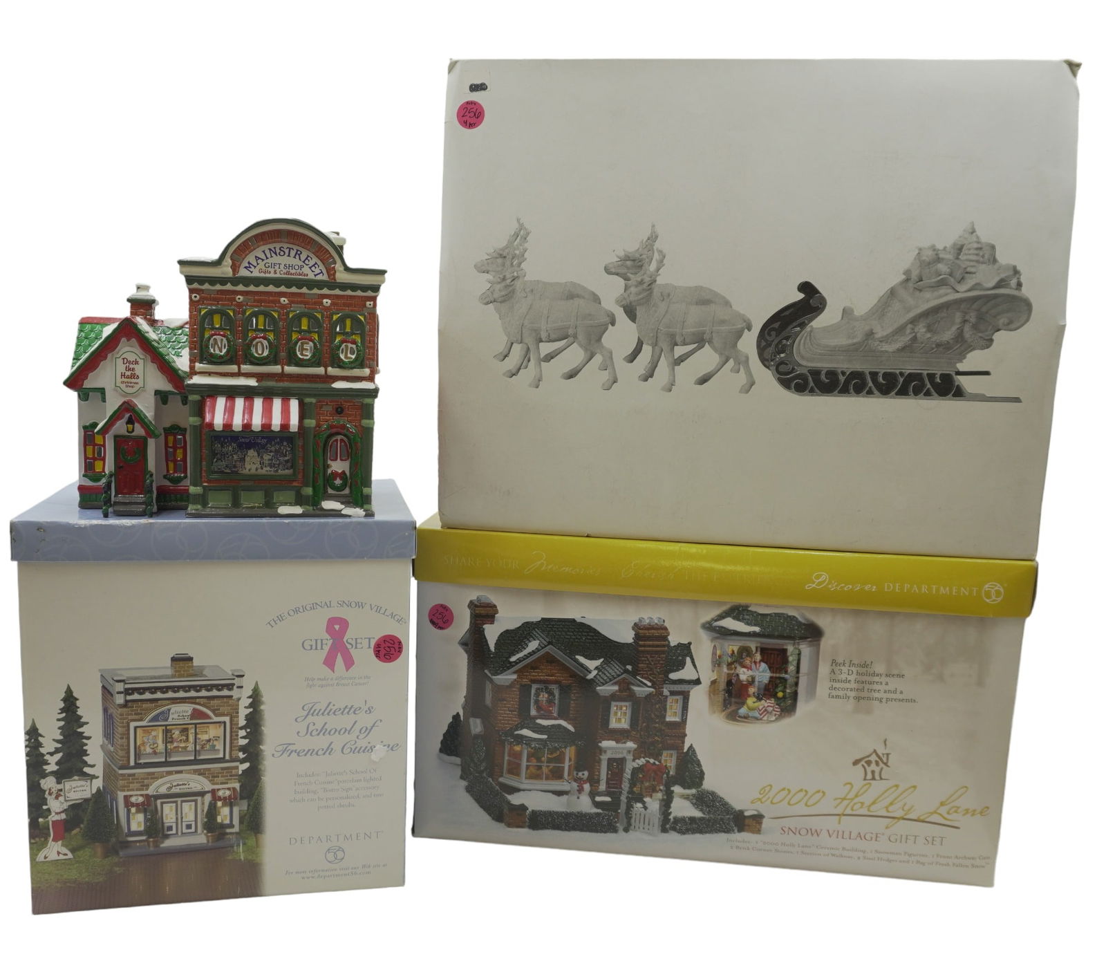 DEPARTMENT 56 VARIOUS VILLAGE ITEMS - 4 PIECES (1 of 8)