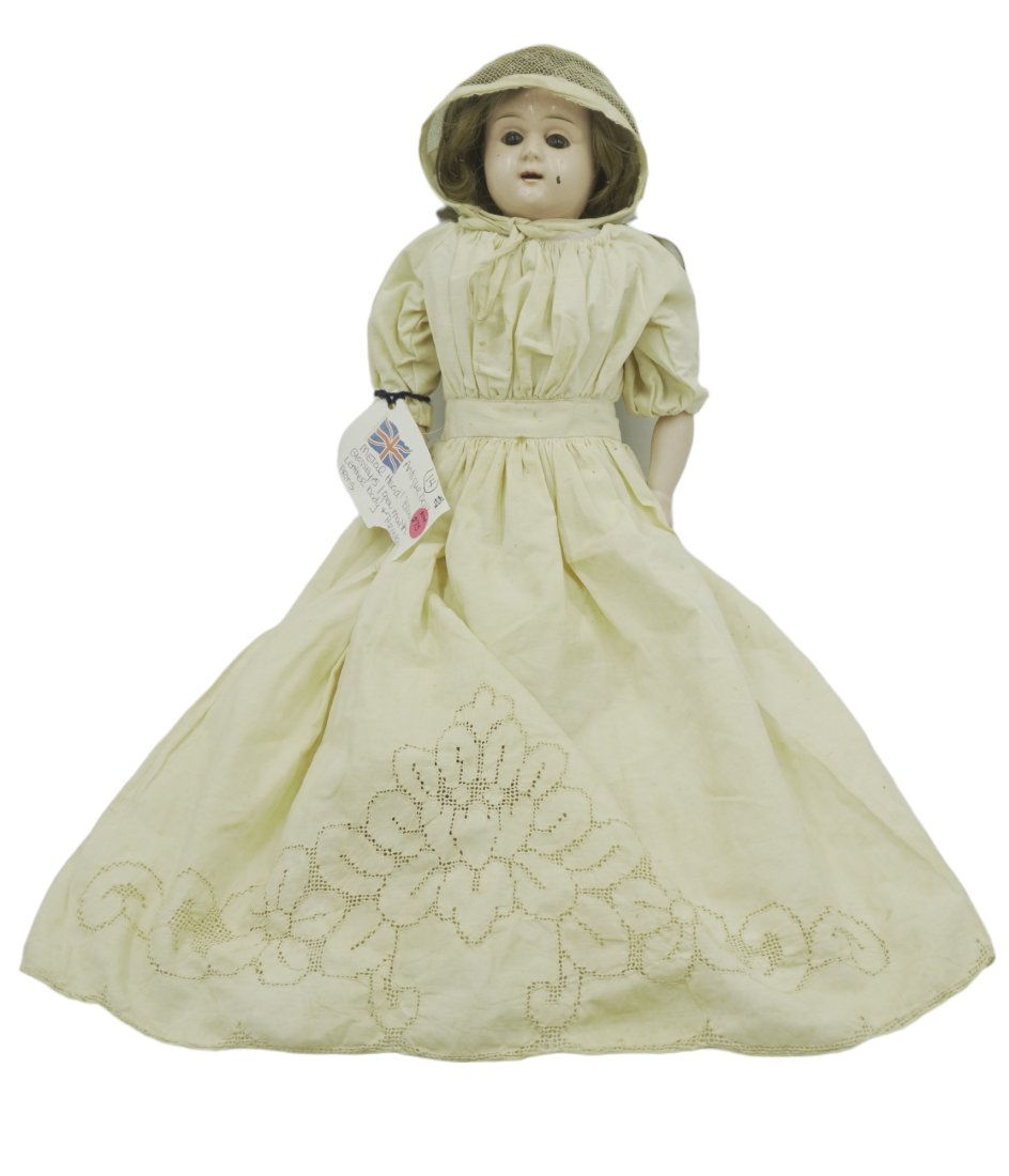 ANTIQUE METAL HEAD DOLL GLASS EYES (1 of 5)