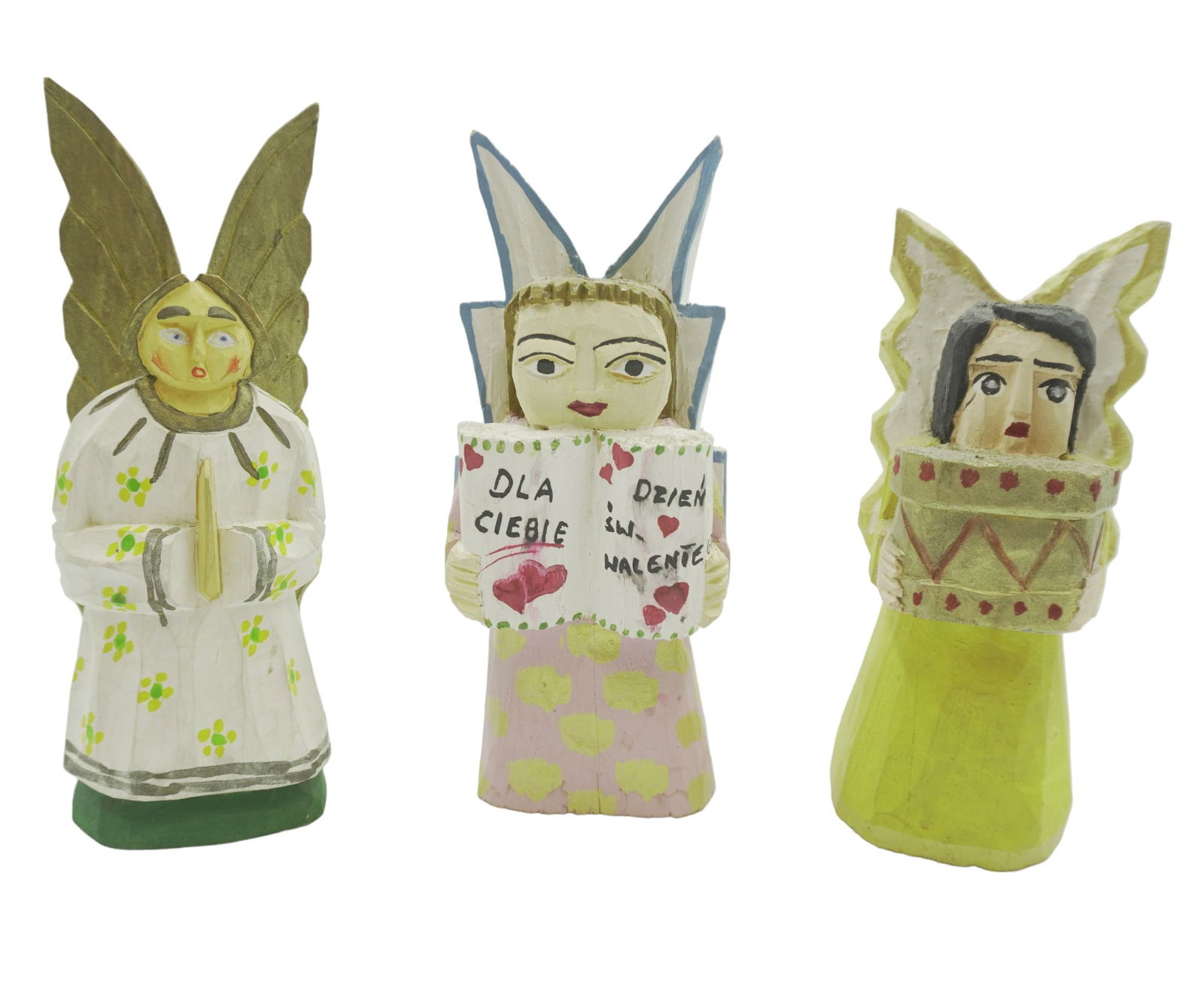 6 HOLIDAY ANGELS CARVED POLISH & OYSTER SHELL (1 of 7)
