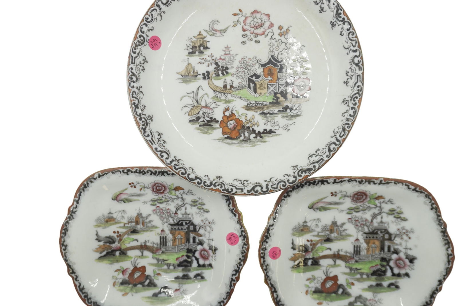 3 pc ANTIQUE ENGLISH CHINOISERIE PATTERN IRONSTONE (1 of 7)