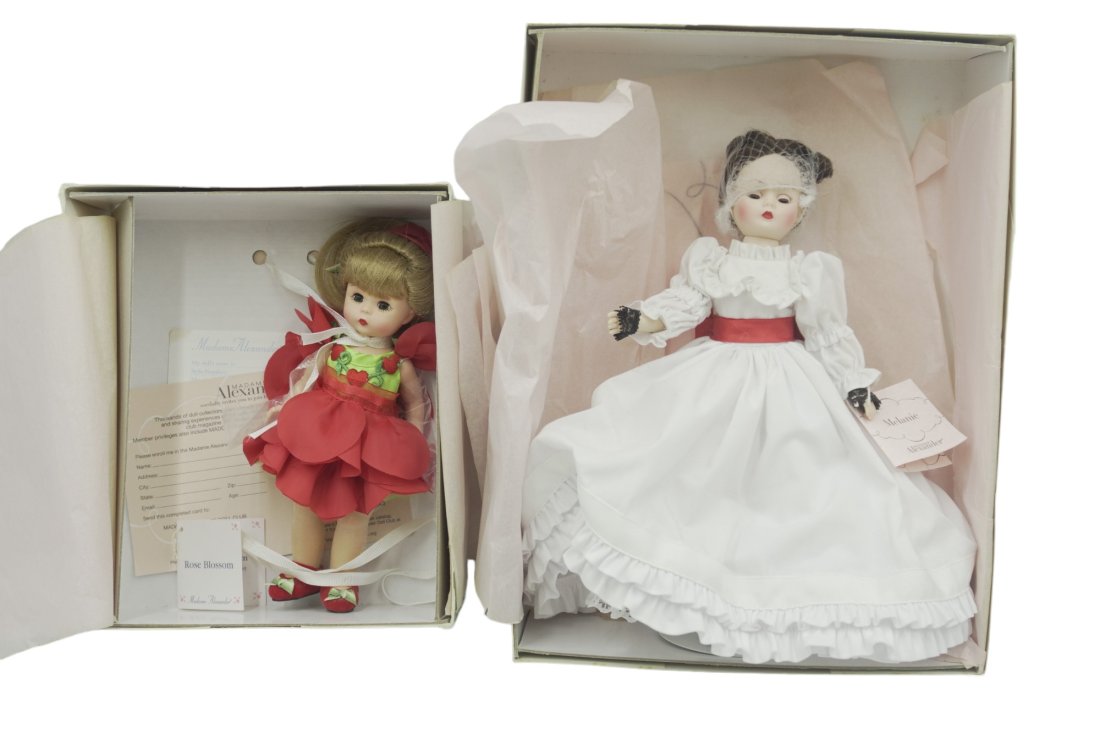 ROSE BLOSSOM & GONE WITH THE WIND MADAME ALEXANDER 8" DOLLS: Pair of " Collectable Madame Alexander Dolls. Total Weight 2lbs.
